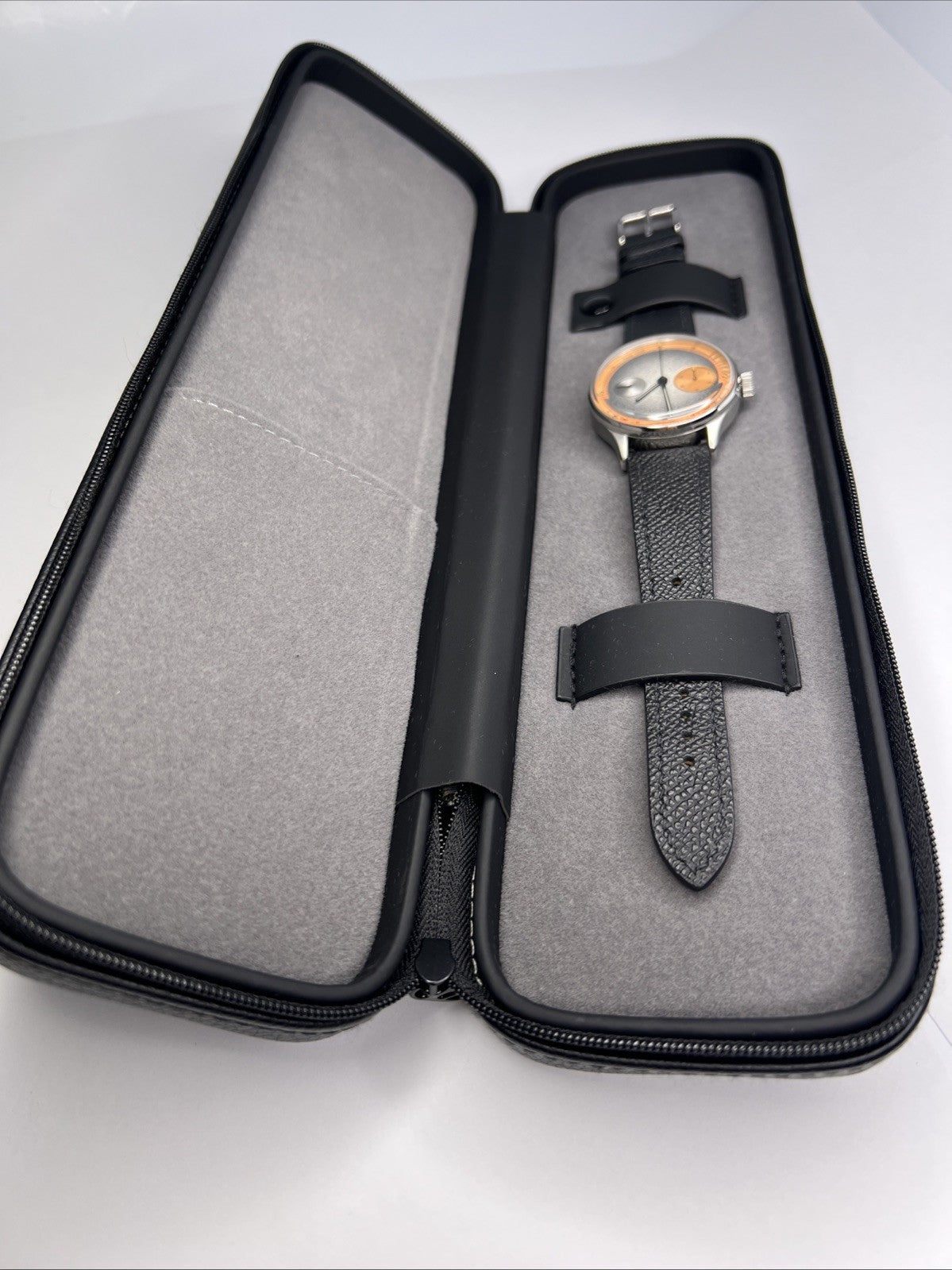 Studio Underdog Salmon Monopusher Chronograph 38.5mm Steel Watch w/ Box & Papers