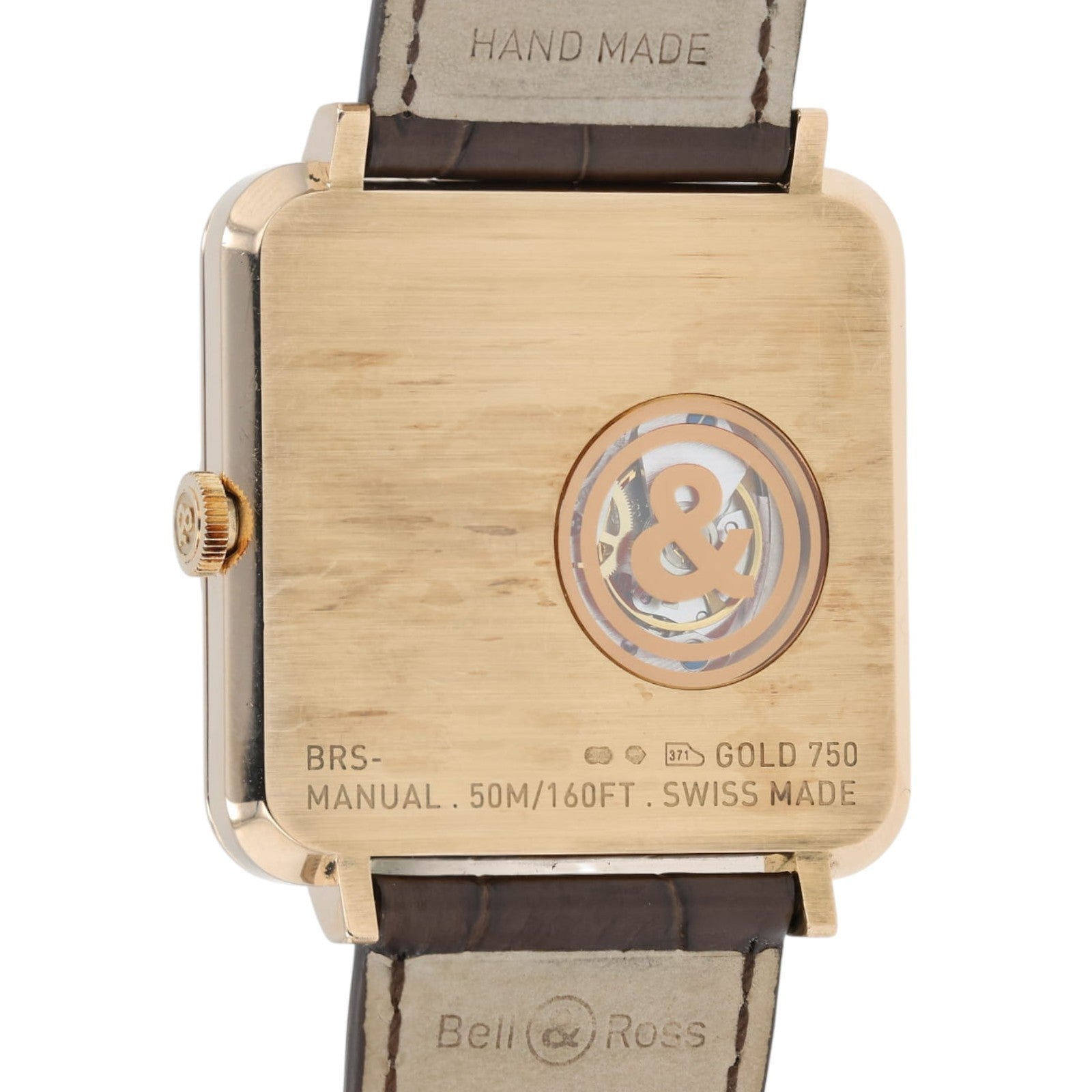 Bell & Ross Black Dial 18k Rose Gold 39mm Manual Wind Mens Watch BRS-70-R