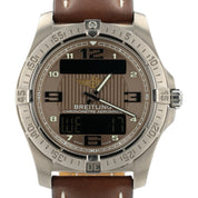 Breitling Aerospace Brown Dial Titanium 42mm Quartz Movement Mens Watch E79362