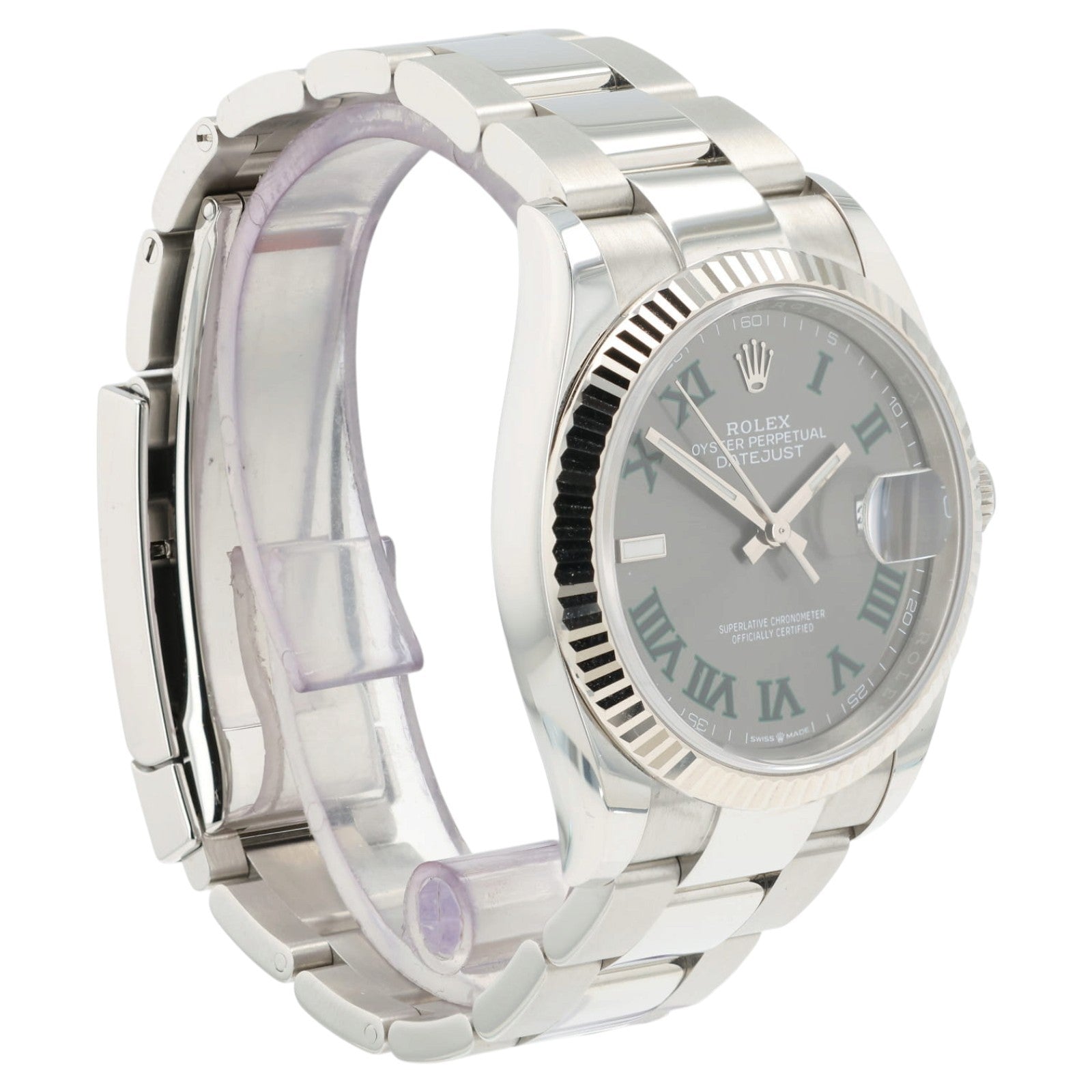 Rolex Datejust Wimbledon Dial Steel 36mm Automatic Swiss Made Mens Watch 126234