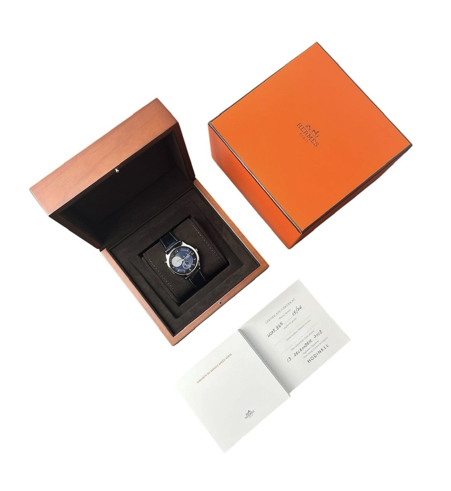Hermes Slim GMT Hodinkee Blue Dial Stainless Steel 39.5mm Automatic Men’s Watch