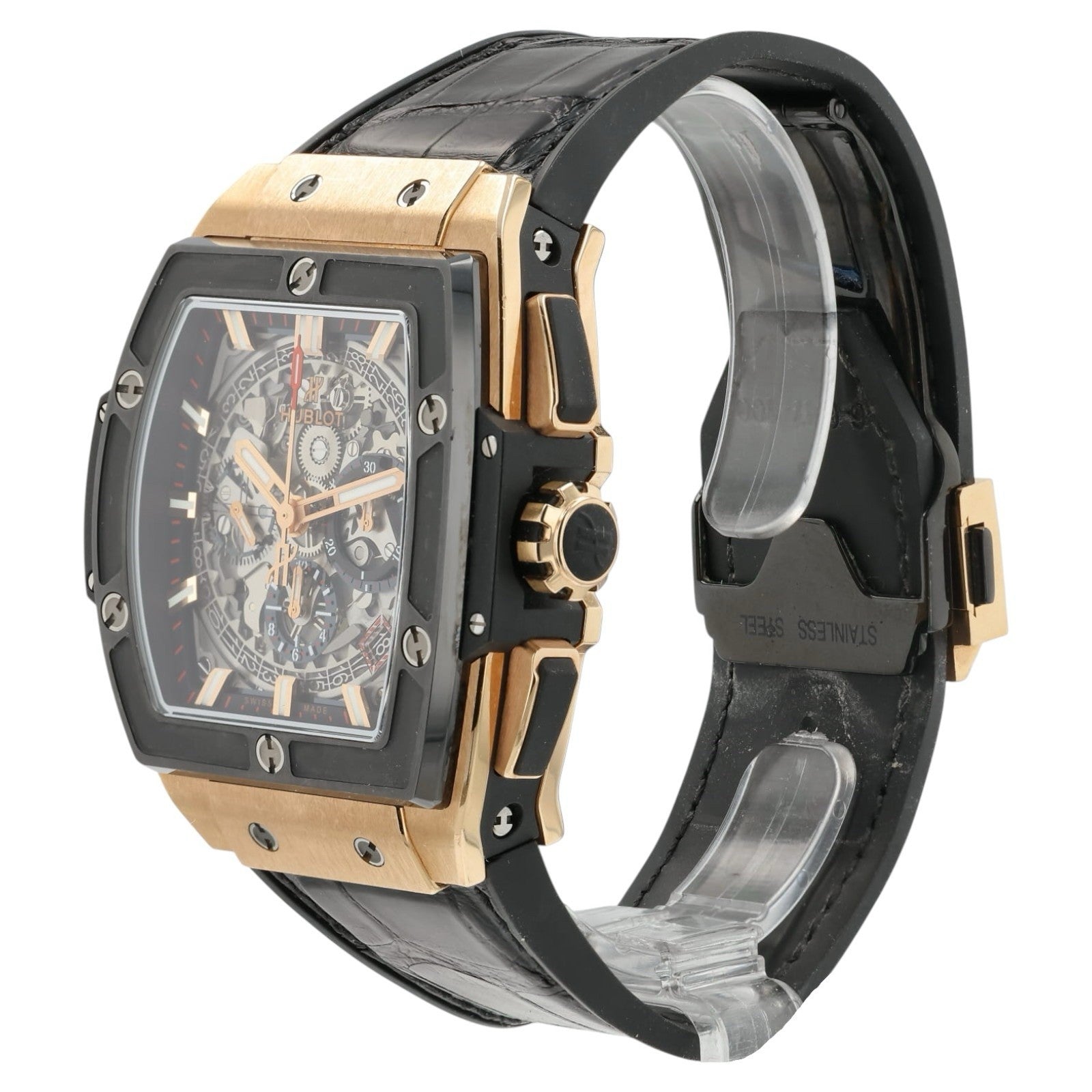 Hublot Big Bang Skeleton Dial 18k Rose Gold 42mm Automatic Mens 641.OM.0183.LR