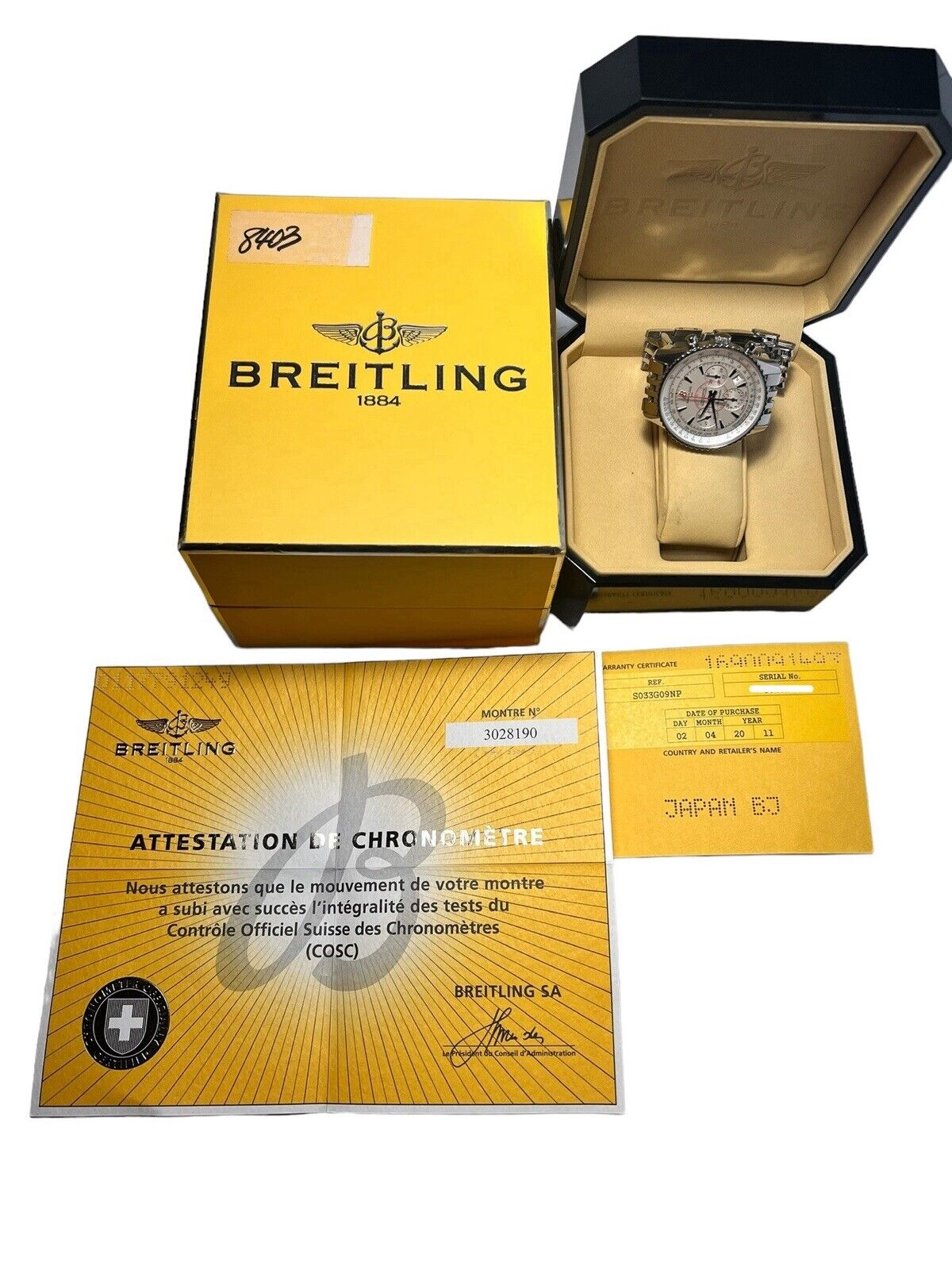 Breitling Montbrillant Steel White 40mm Automatic Men’s Watch AB0131 - Box/Paper