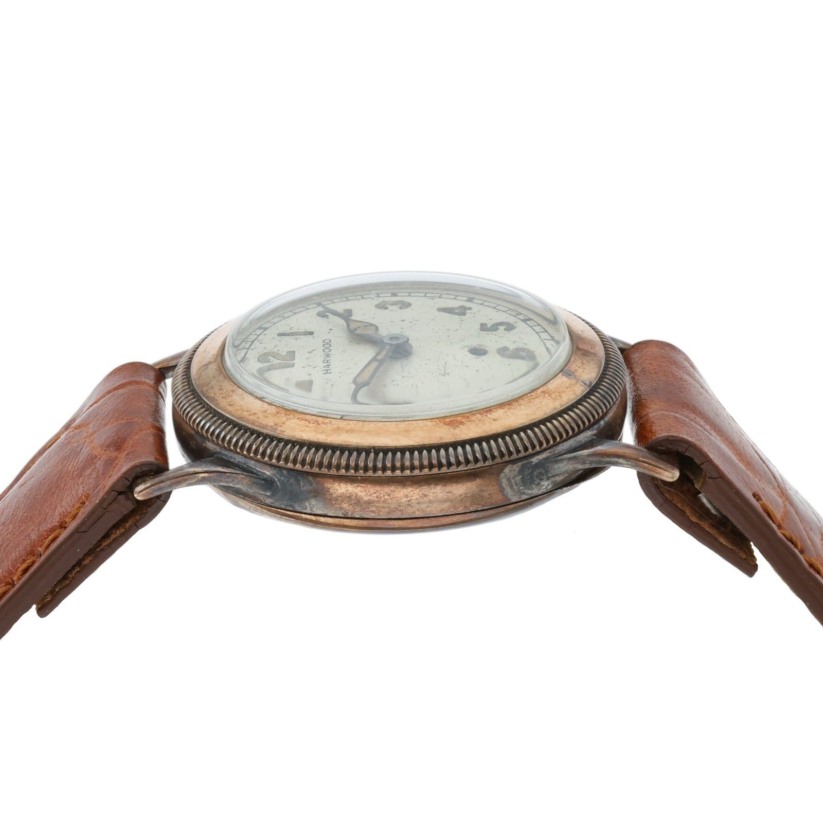 Harwood Cream Dial 9ct Gold 29mm Automatic Unisex Watch - AS IS