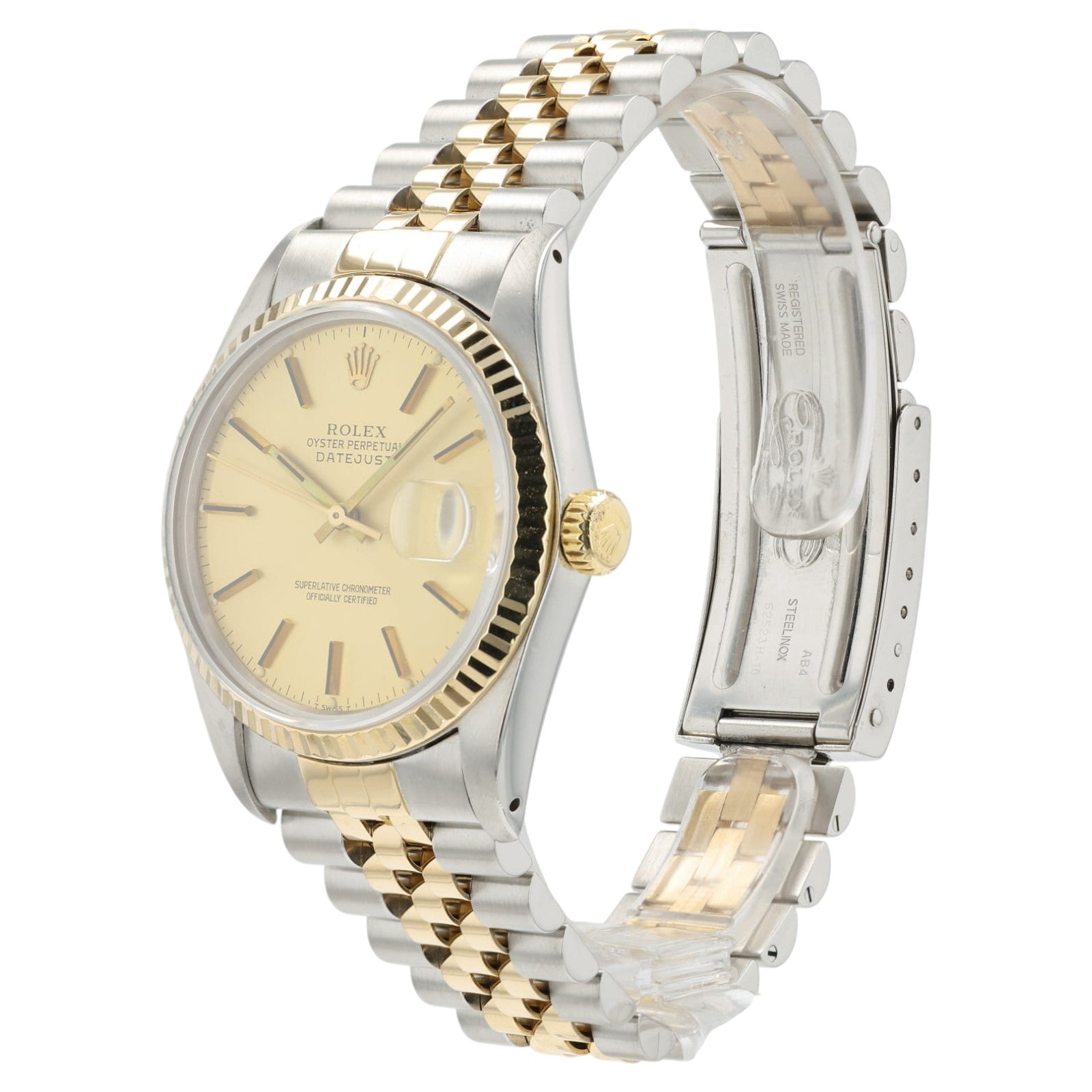 Rolex Datejust Champagne Dial Gold & Steel 36mm Automatic Mens Watch 16013