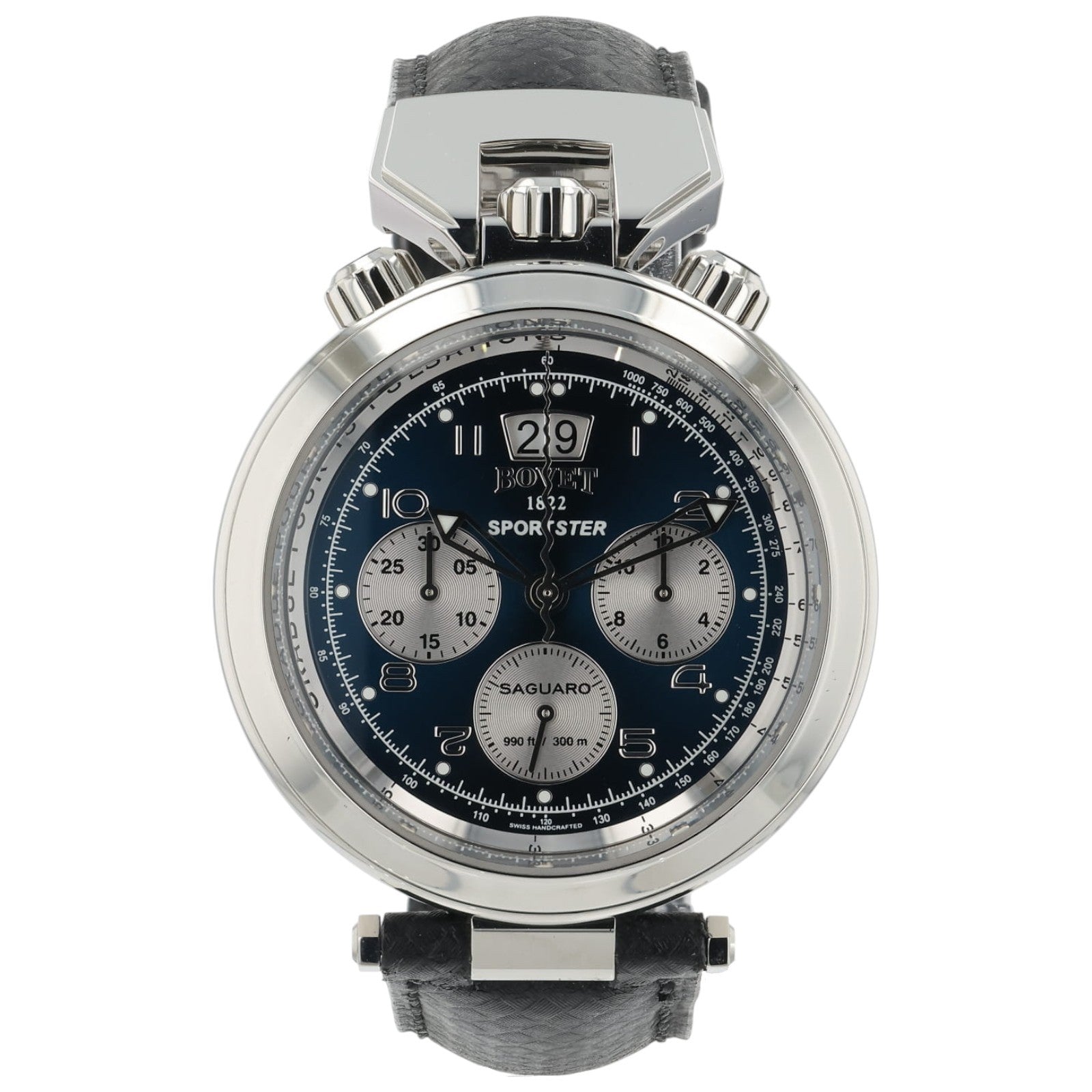 NEW 2025 Bovet Sportster Saguaro Steel Blue Dial 46mm Auto Men's Watch SP0477