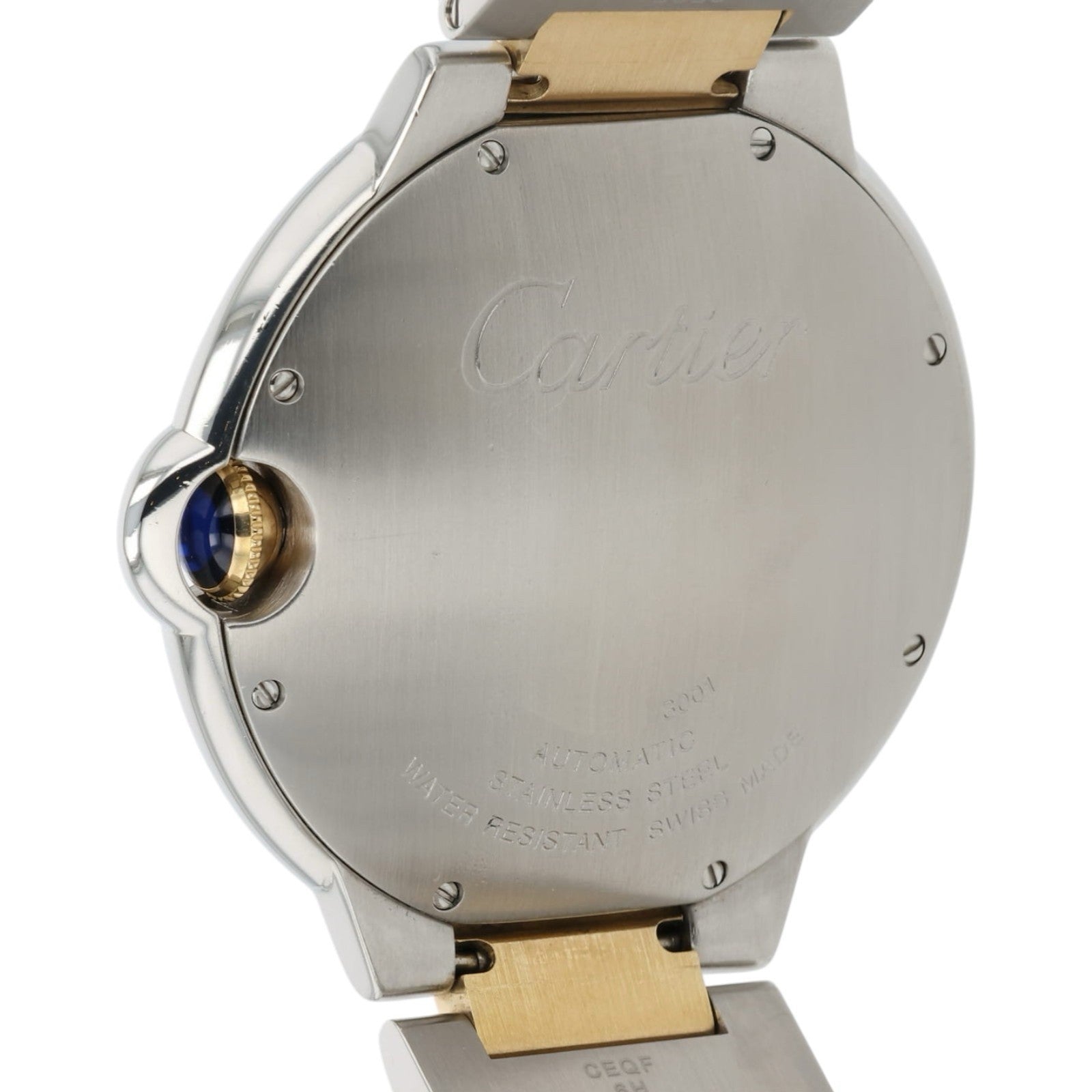 Cartier Ballon Bleu Silver Dial Gold & Steel 42mm Automatic Mens Watch W69009Z3