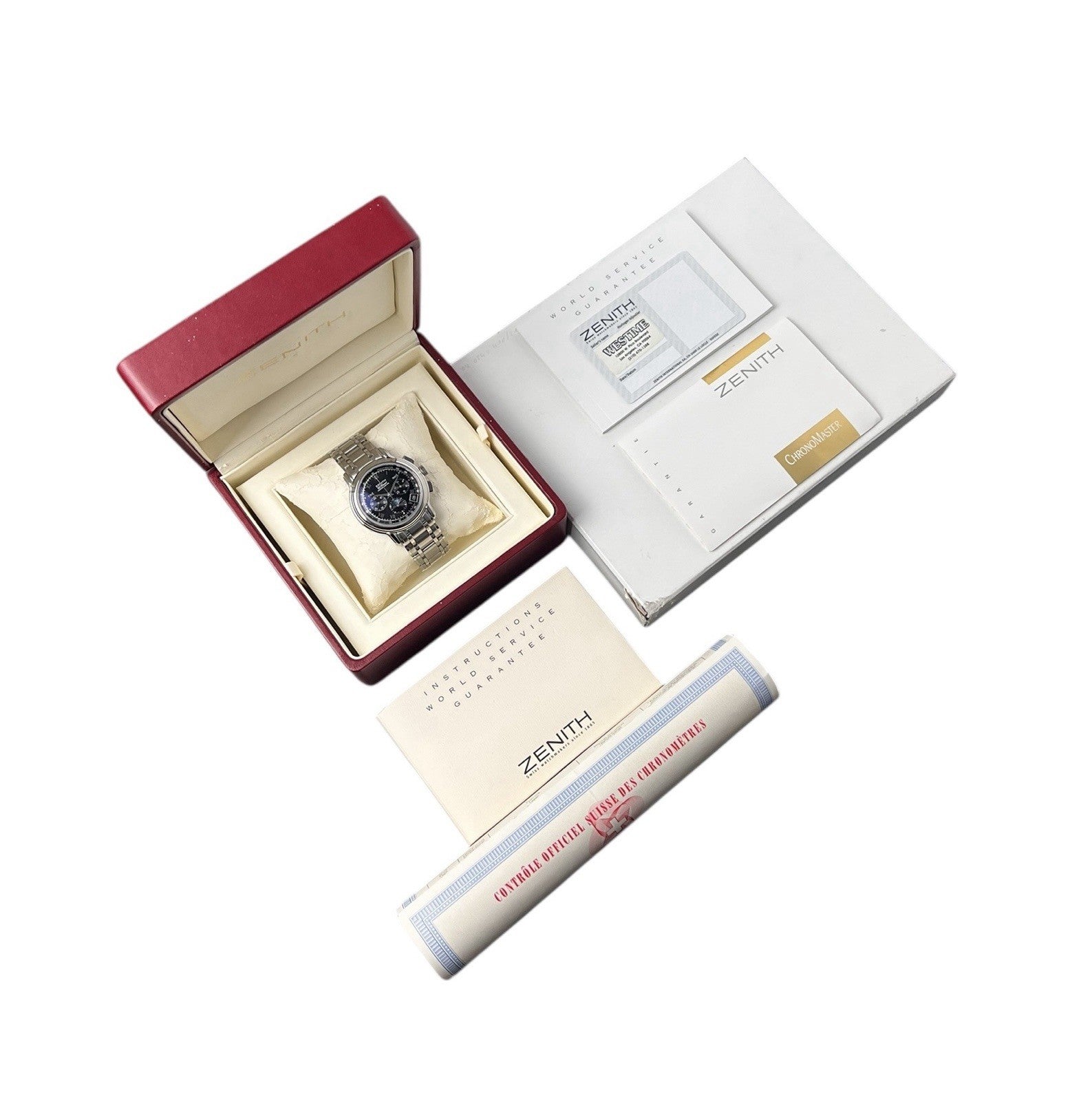 Zenith El Primero Triple Date Moonphase 40mm Black Dial Chronograph 02.0240.410