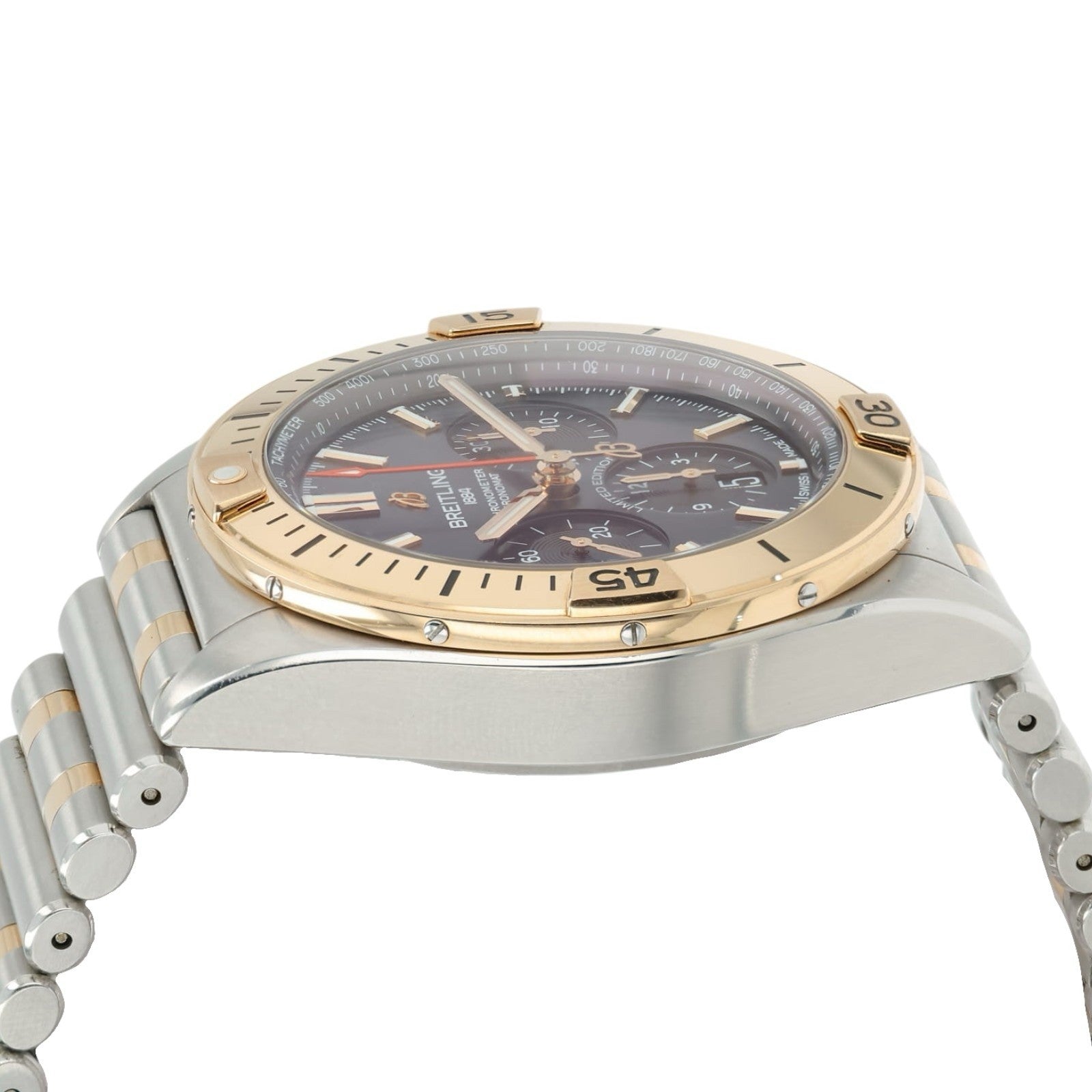 Breitling Chronomat Blue MOP Dial 18k Rose Gold & Steel 42mm Automatic UB0134