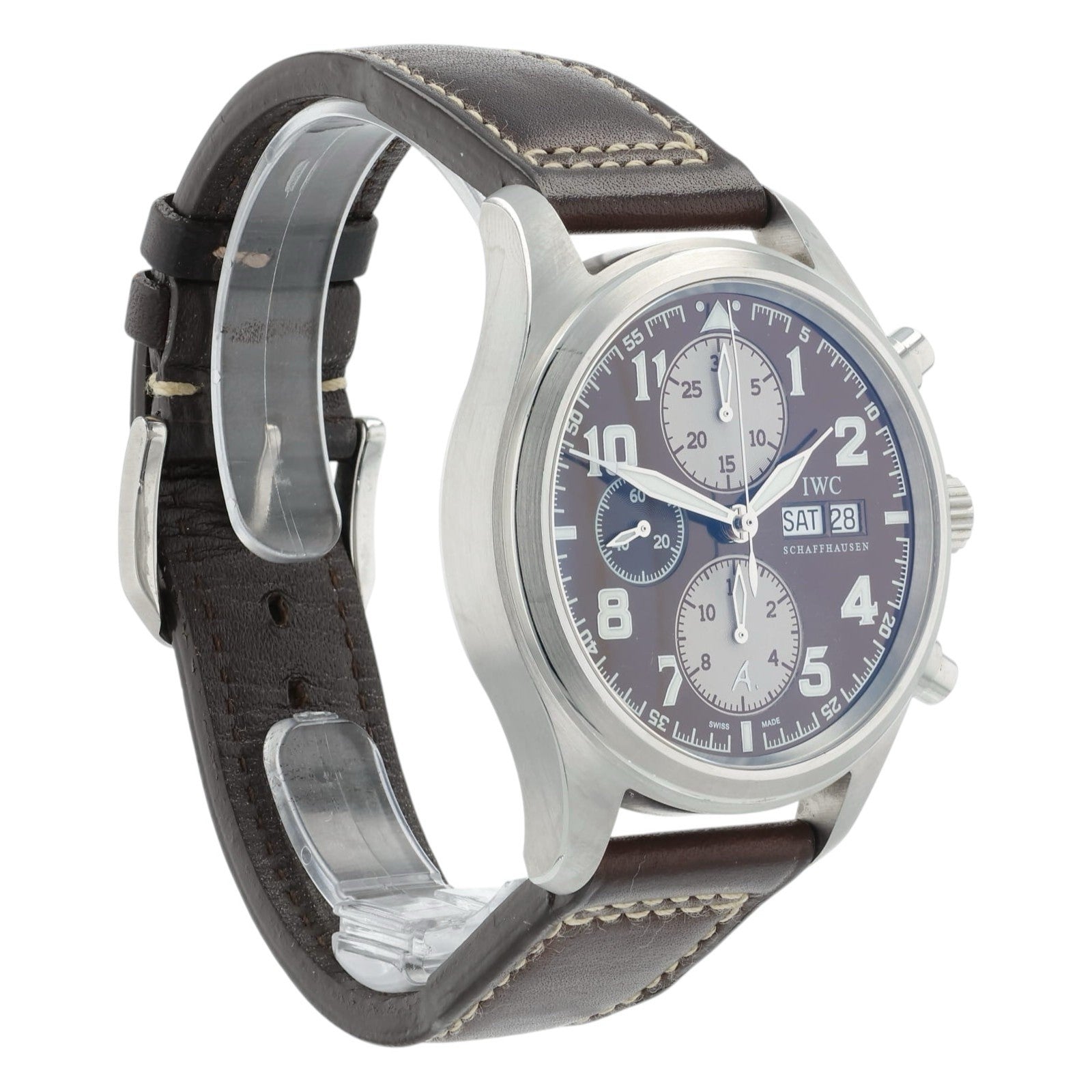 IWC Pilot Chrono Brown Dial Stainless Steel 42mm Automatic Men’s Watch IW371709