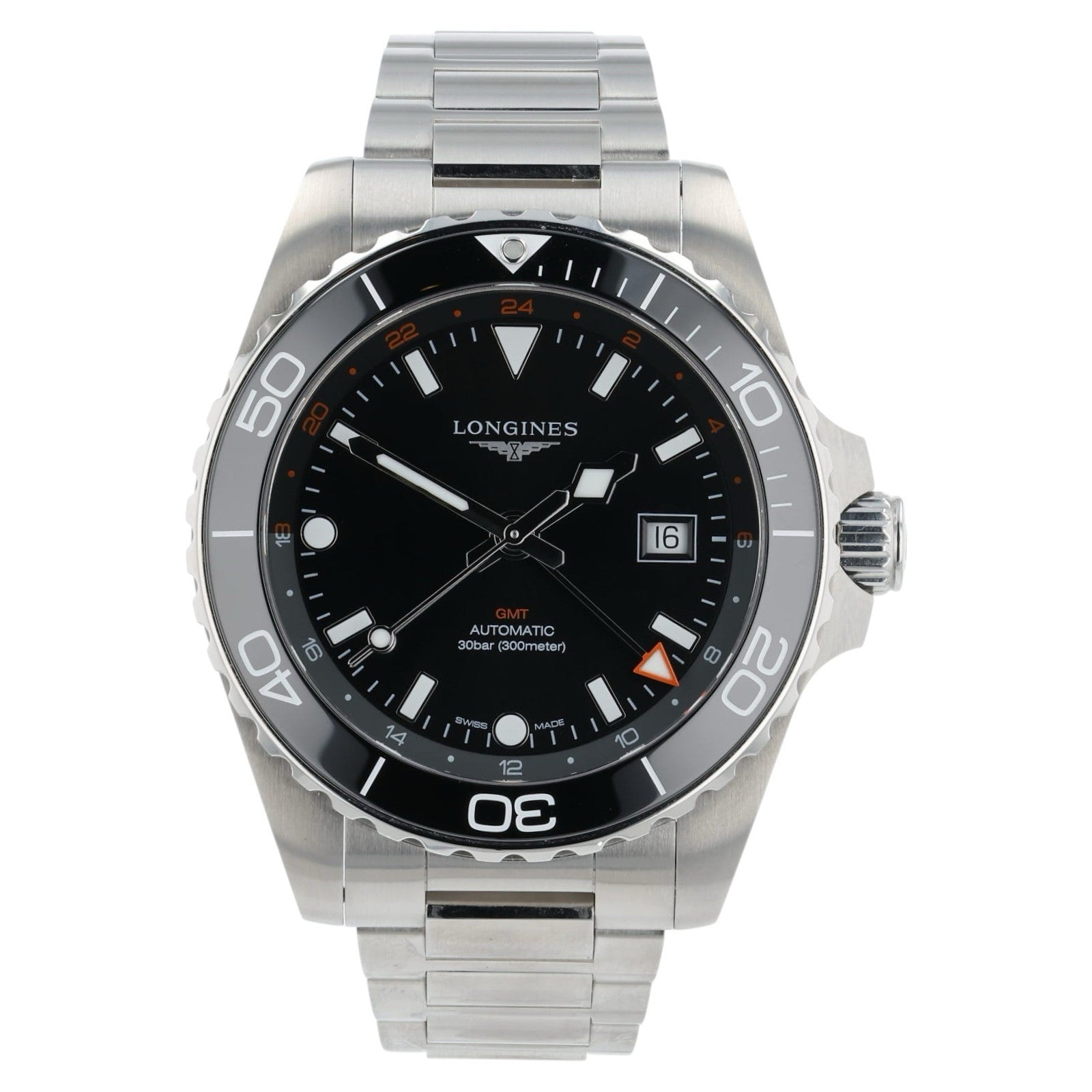 Longines Hydroconquest Black Dial Stainless Steel 43mm Automatic Mens L3.890.
