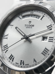 Tudor Royal 28600 Day-date Silver Dial Automatic Men's Watch Box & Papers