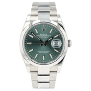 Rolex Datejust Mint Green Dial Stainless Steel 36mm Automatic Men’s Watch 126200