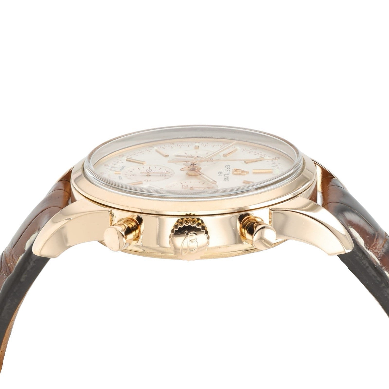 Breitling Transocean Silver Dial 18k Rose Gold 43mm Automatic Men’s RB0152