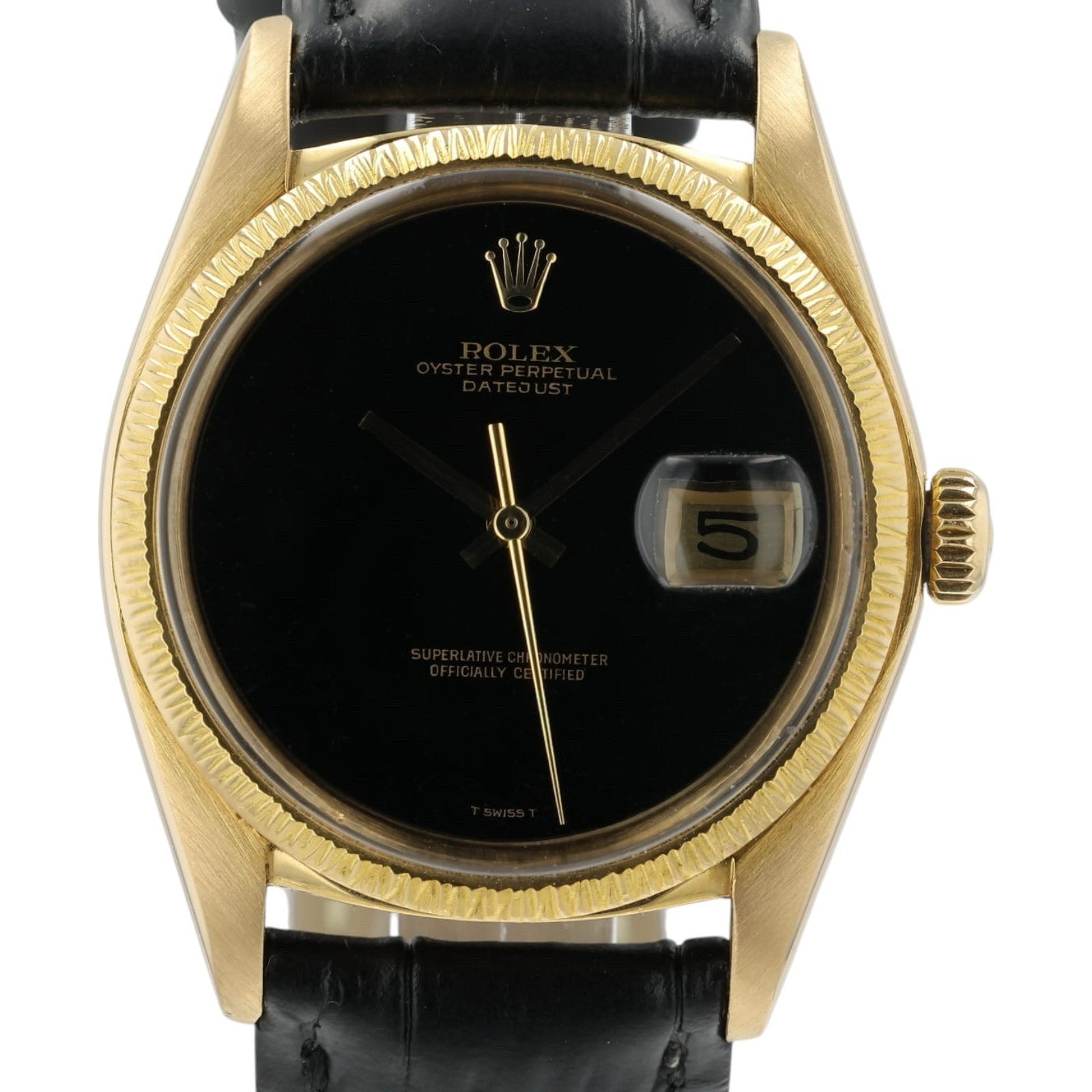 Rolex Datejust Onyx Dial 18k Yellow Gold 36mm Automatic Men’s Watch 1601