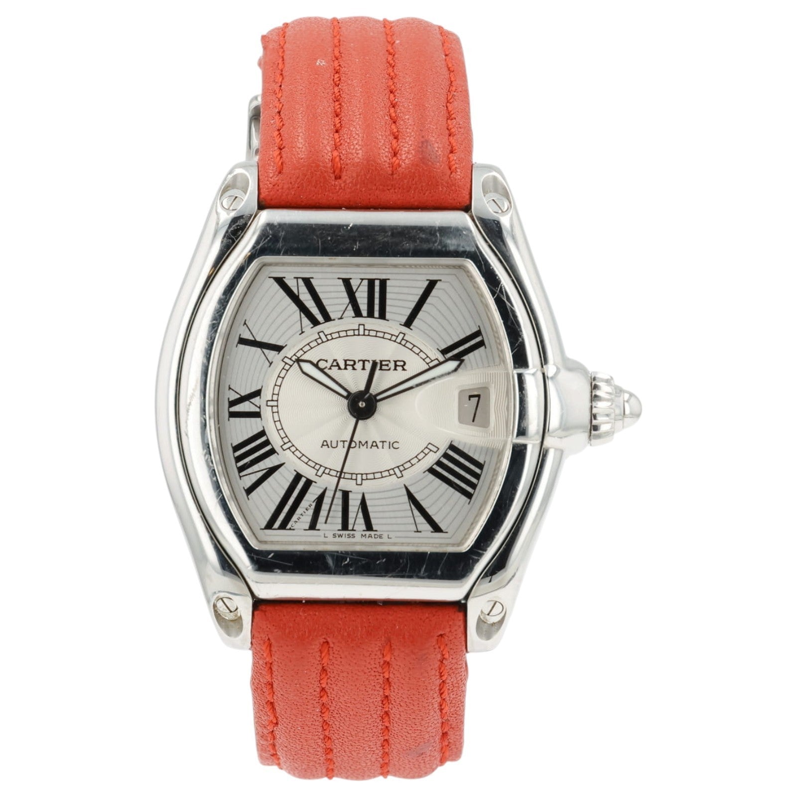Cartier Roadster Silver Roman Dial Stainless Steel 38mm Automatic Mens W62025V3