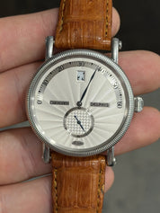 Chronoswiss Delphis CH1423 Jumping Hour Retrograde Silver SS Watch - FOR PARTS
