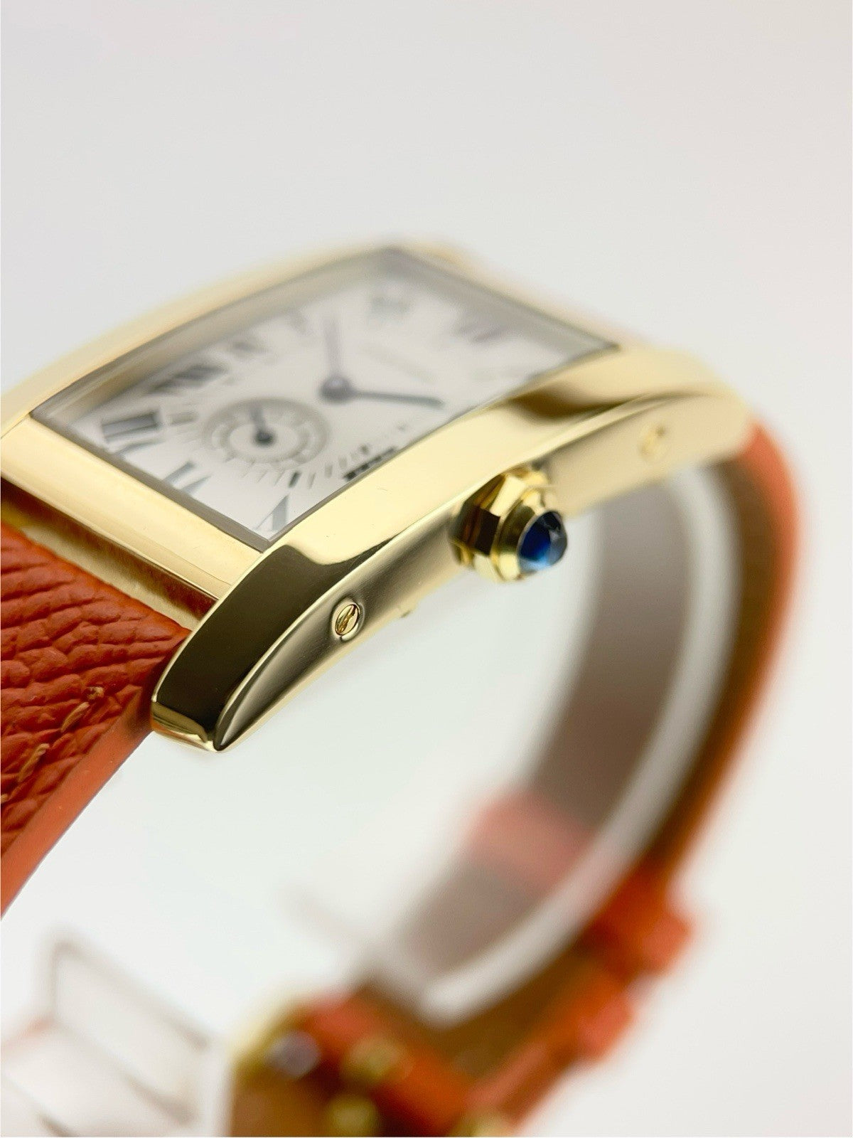Cartier Tank Americaine 18k Yellow Gold Silver Dial 24mm Quartz Watch 8012905