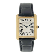 Cartier Tank Solo 18k Yellow Gold Silver Color Dial 31mm Quartz Men’s Watch 3167