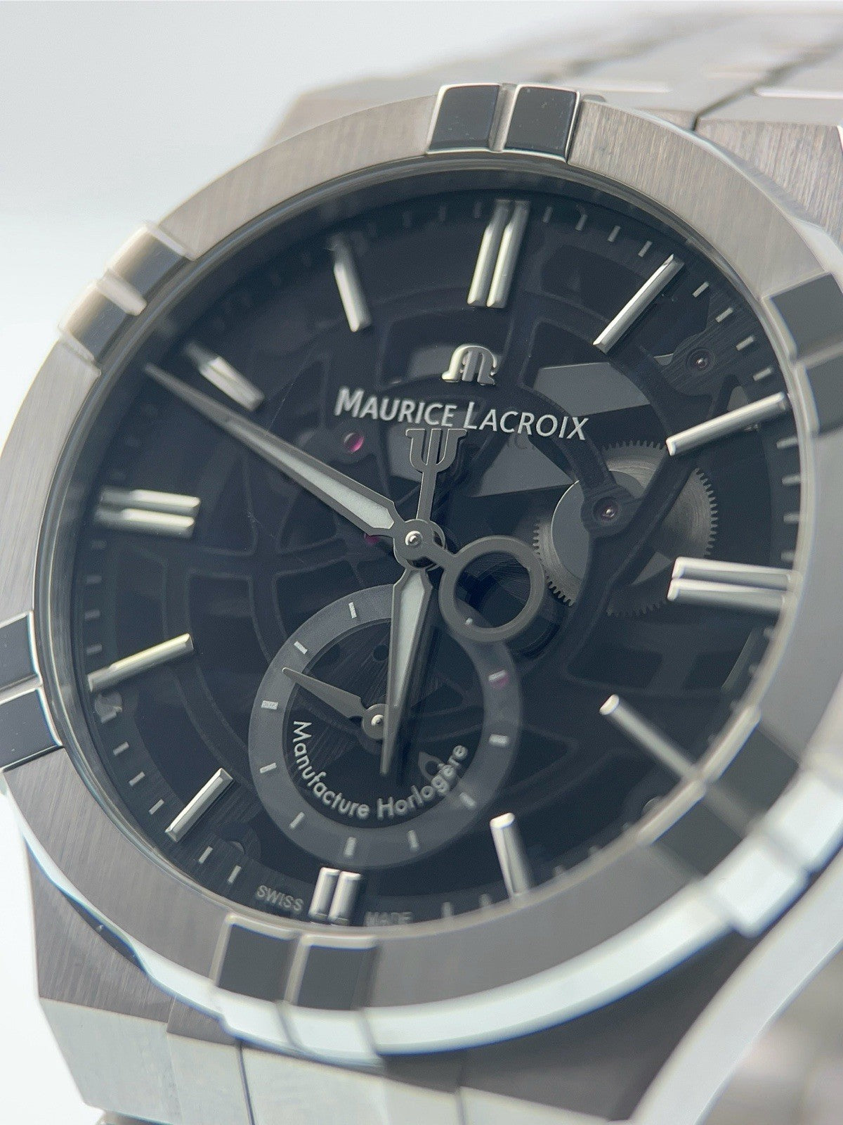 NEW Maurice Lacroix Stainless Steel Black Dial 44mm Automatic Mens Watch A16088