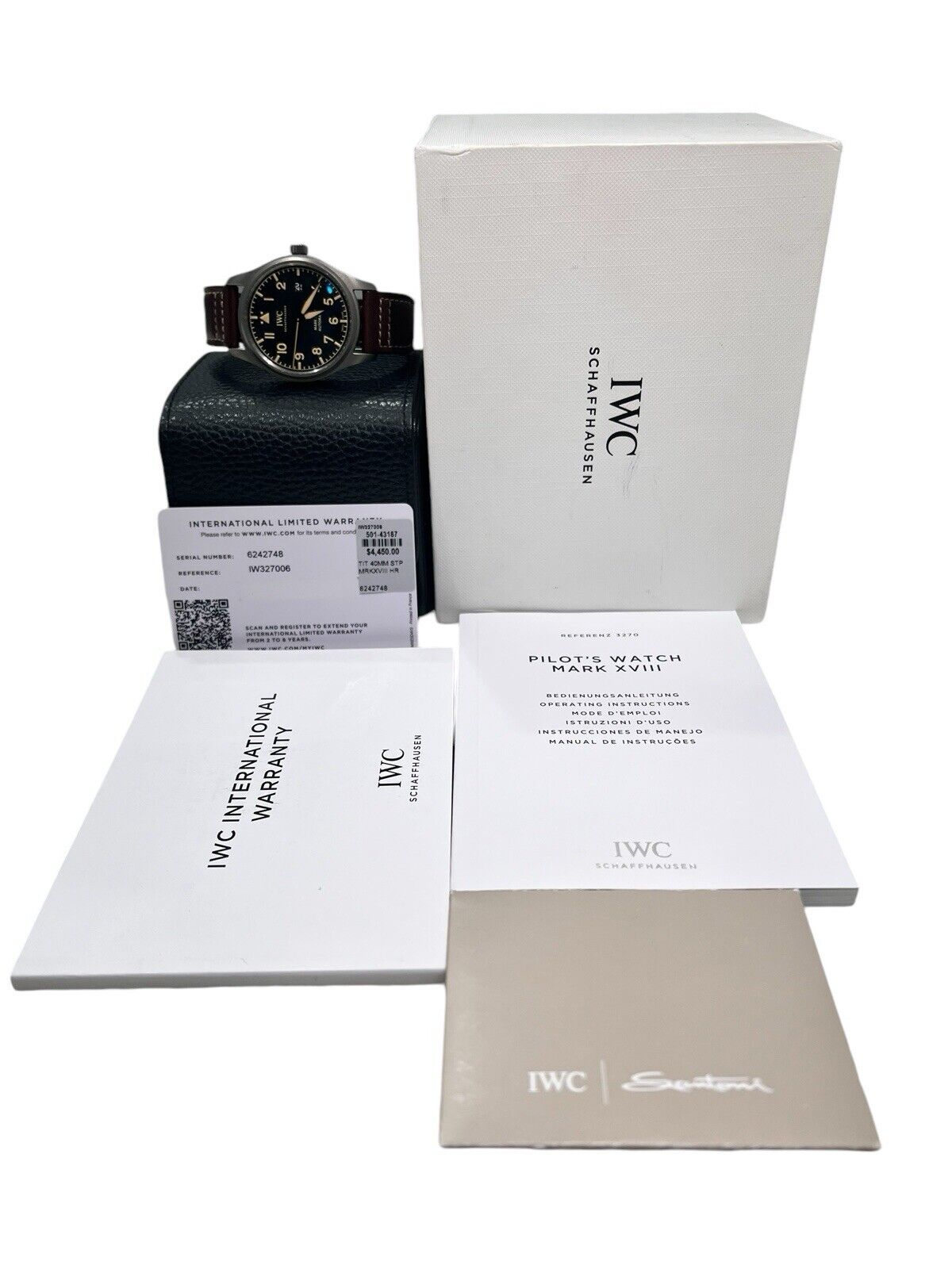 IWC Pilot Mark Titanium Black Dial 40mm Automatic Movement Mens Watch IWC327006