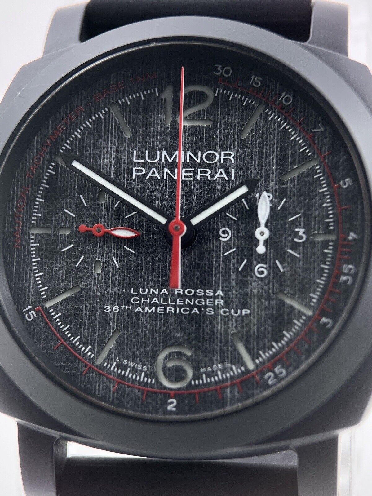 Panerai Luminor Luna Rossa Chrono Flyback Ceramic Mens Watch PAM01037 44mm W/Box