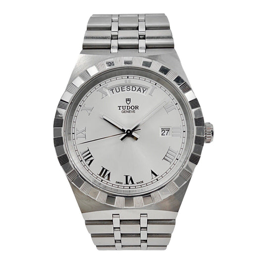 Tudor Royal 28600 Day-date Silver Dial Automatic Men's Watch Box & Papers