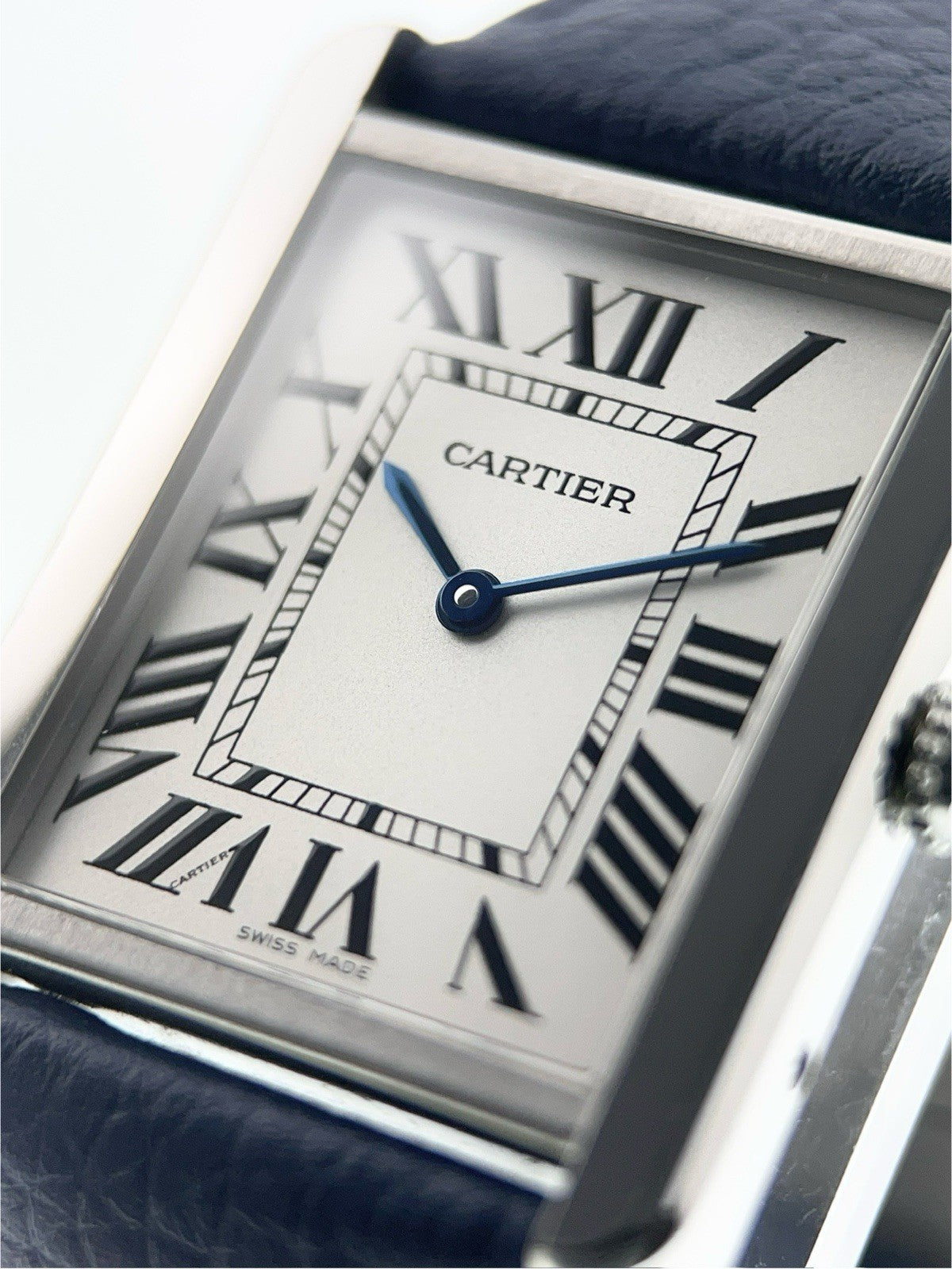 Cartier Tank Solo Stainless Steel Silver Dial 27mm Quartz Men's Watch W1018355