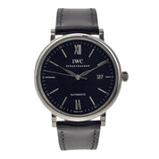 IWC SCHAFFHAUSEN Portofino IW356502 Date Black Dial Automatic Men's Watch B/P