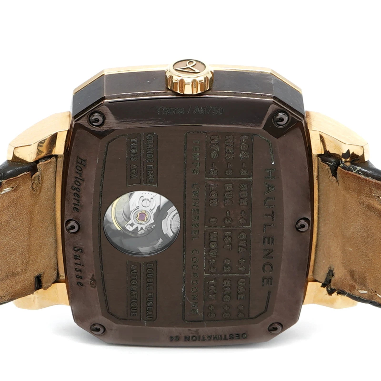 Hautlence Destination 04 Grey Dial 18 Rose Gold Dual Time Mens Watch MTE002236