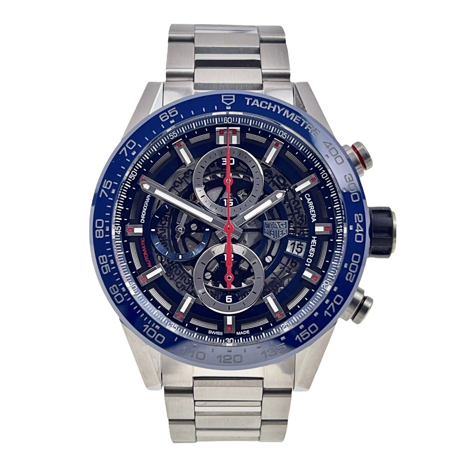 Tag Heuer Carrera Caliber 01 Steel Blue 43mm Automatic Men’s Watch CAR201T