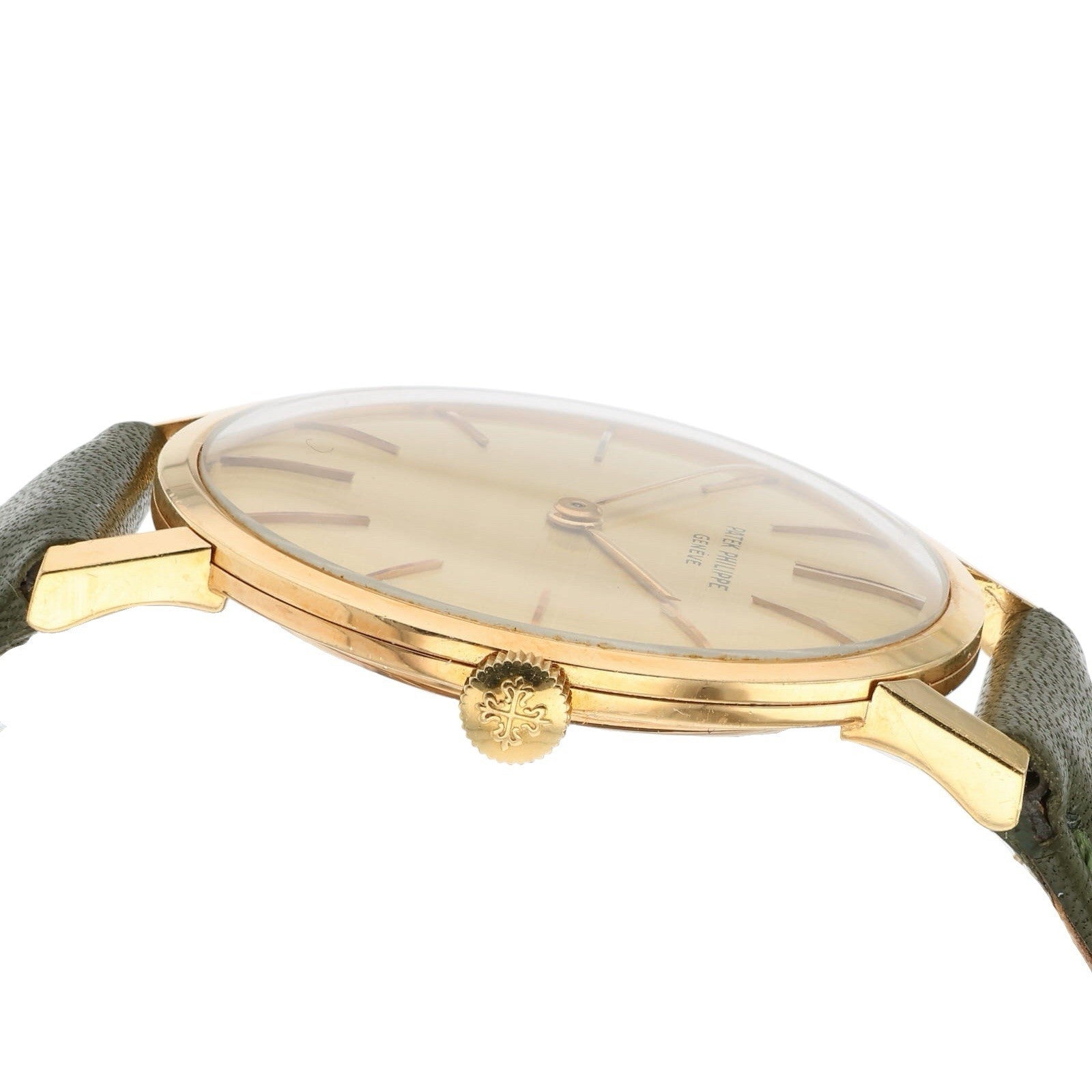 Patek Philippe Calatrava 18k Gold Champagne Linen Dial 33mm Manual Wind 2573