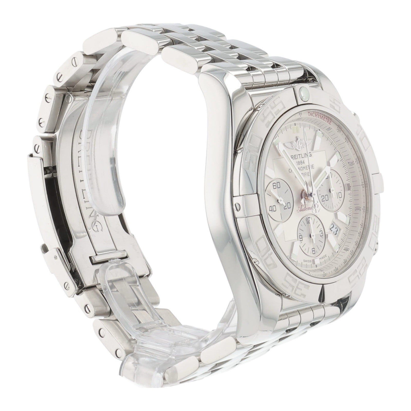 Breitling Chronomat Stainless Steel Silver Dial 44mm Automatic Mens Watch AB0110