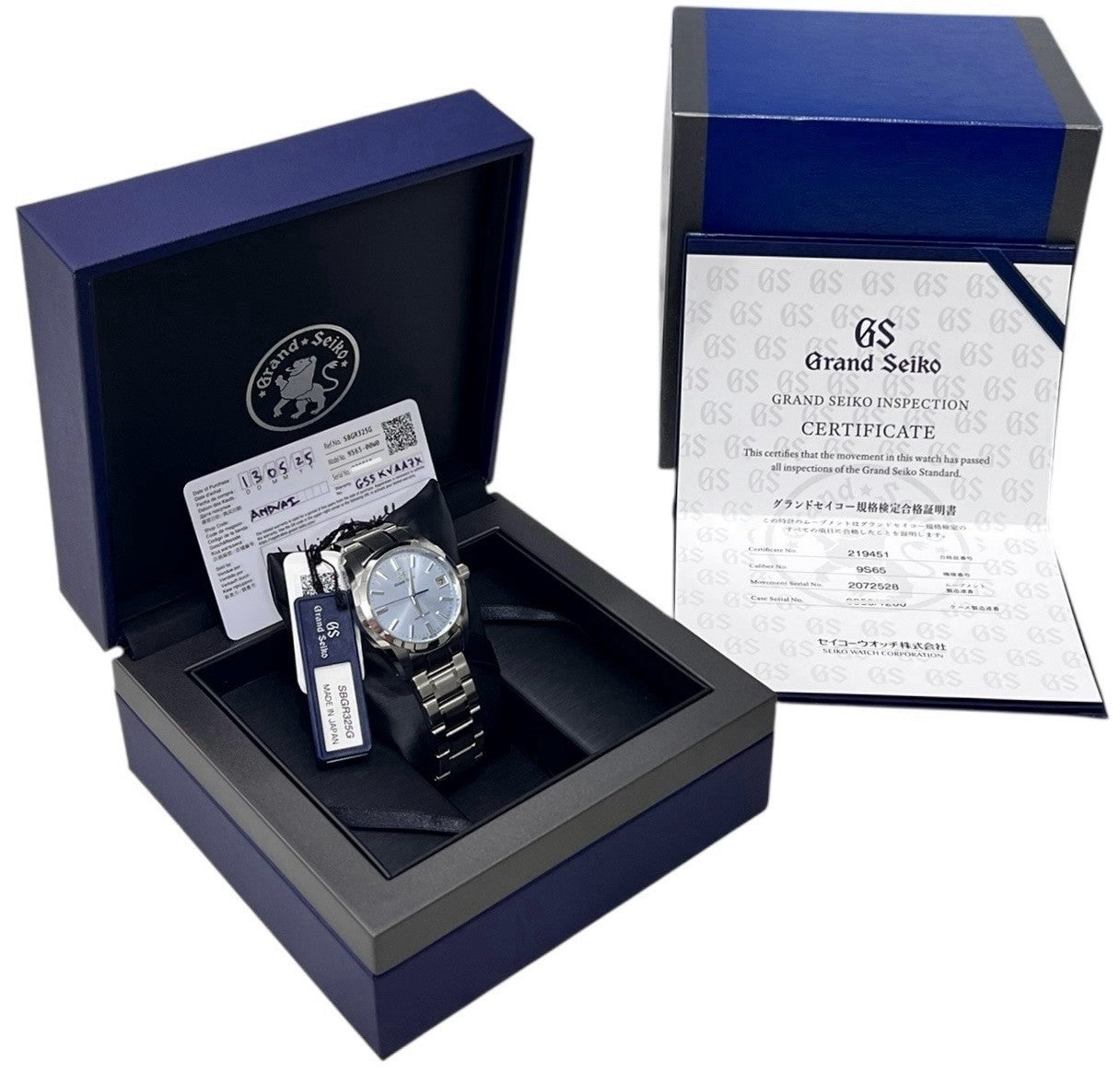 NEW 2025 Grand Seiko Steel Ice Blue Dial 37mm Automatic Mens Watch SBGR325G