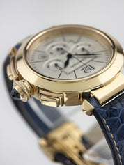 Cartier Pasha 18k Yellow Gold Silver Dial 42mm Automatic Men's Watch W3020151