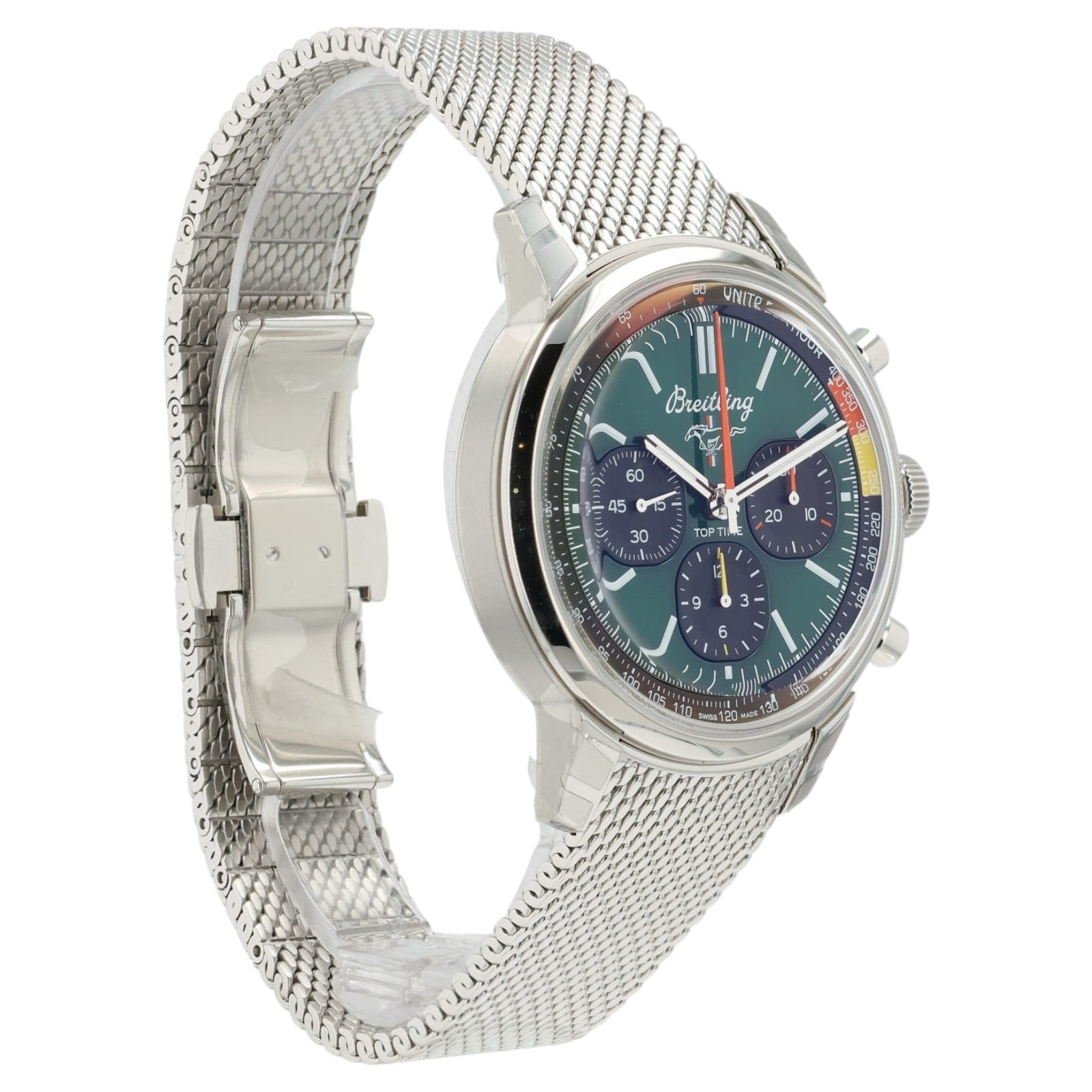 NEW 2026 Breitling Top Time Mustang Green Dial Steel 41mm Automatic Men’s Watch