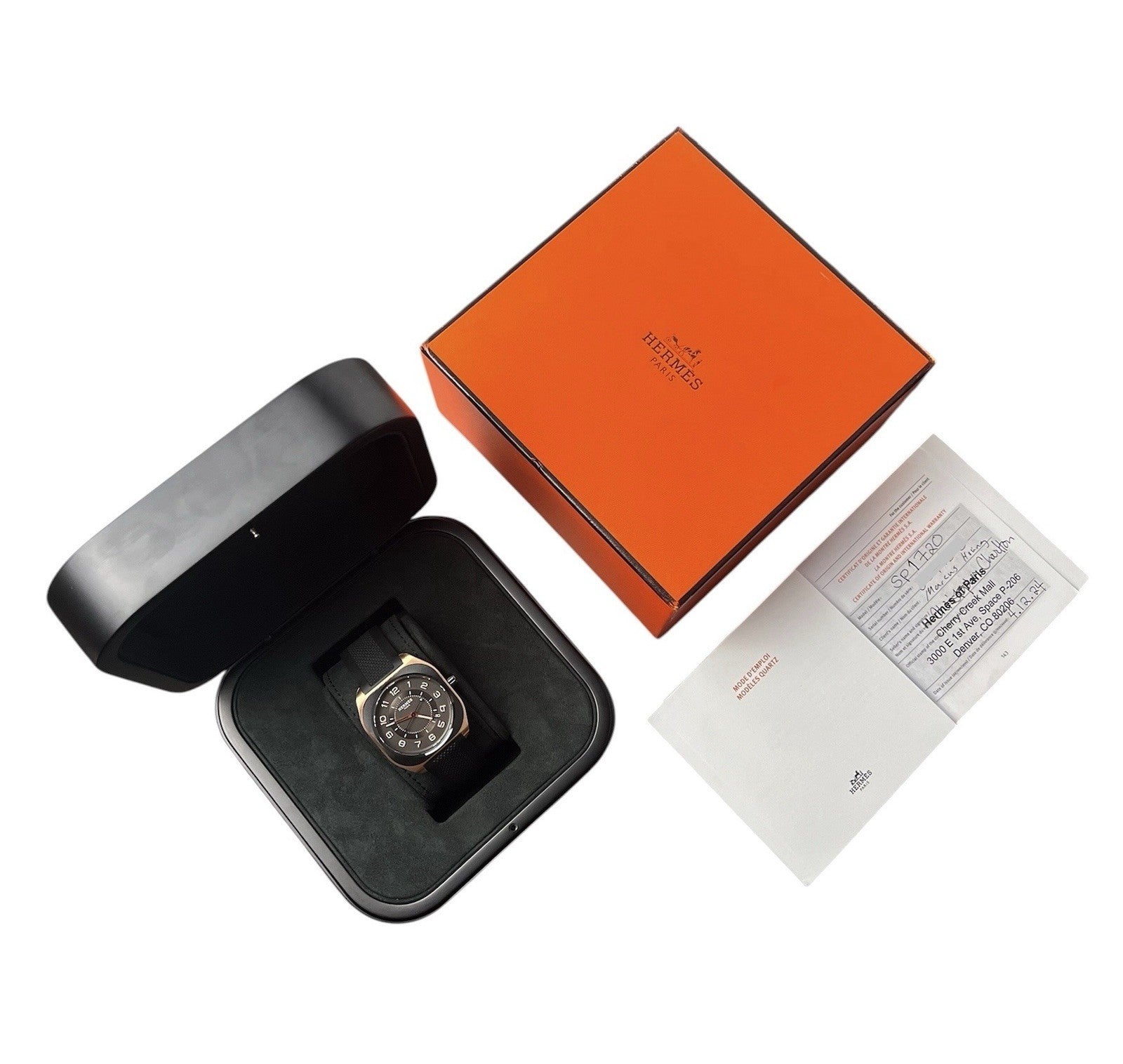 Hermes H08 Gray Dial 18k Rose Gold & Titanium 39mm Automatic Mens Watch H08