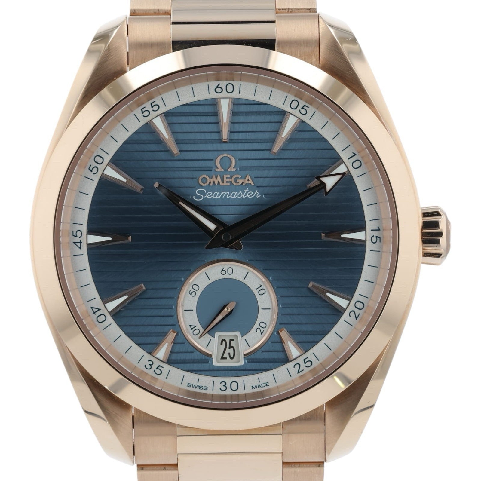 Omega Aqua Tera Blue Dial 18k Rose Gold 41mm Automatic Mens 220.50.41.21.03.001