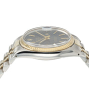 Rolex Two-tone Datejust Black Tapestry Dial 18k Gold & Steel 36mm Mens 16013
