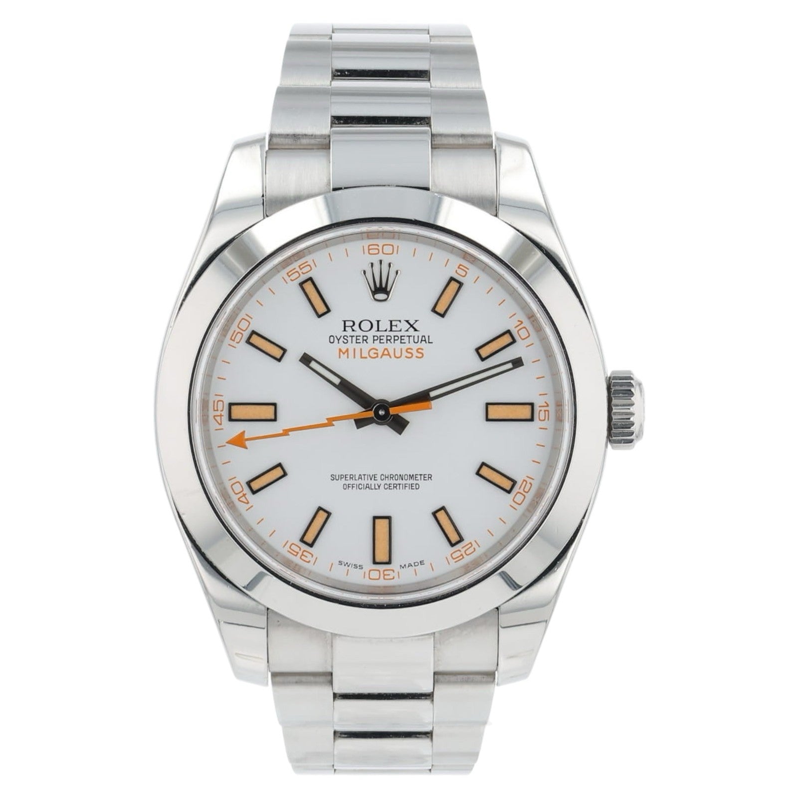 Rolex Milgauss White Dial Stainless Steel 40mm Automatic Men’s Watch 116400
