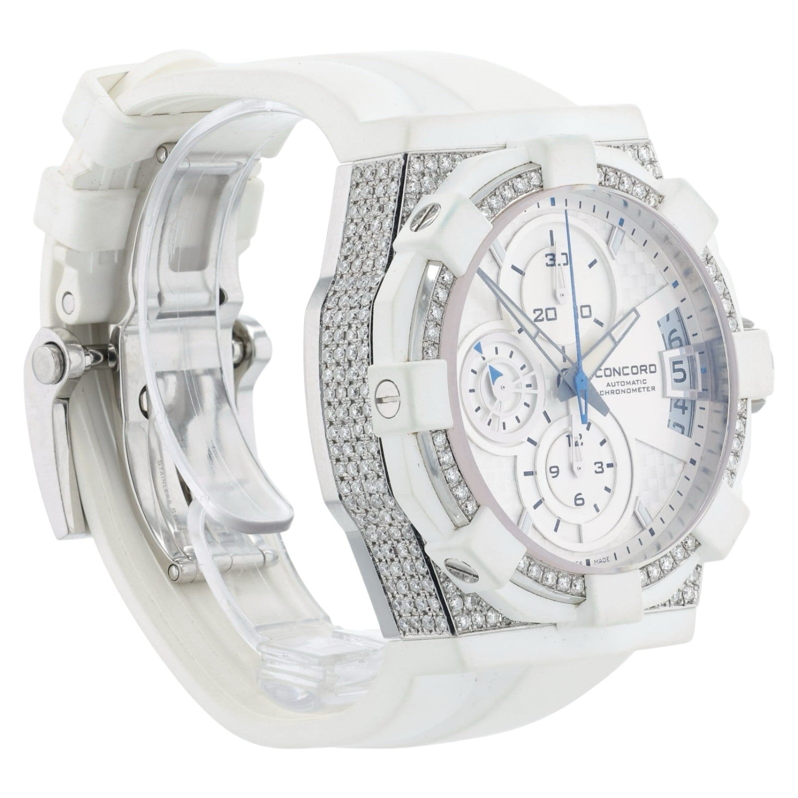Concord C1 Chrono White Dial Steel Diamond 45mm Automatic Mens 01.5.14.1001