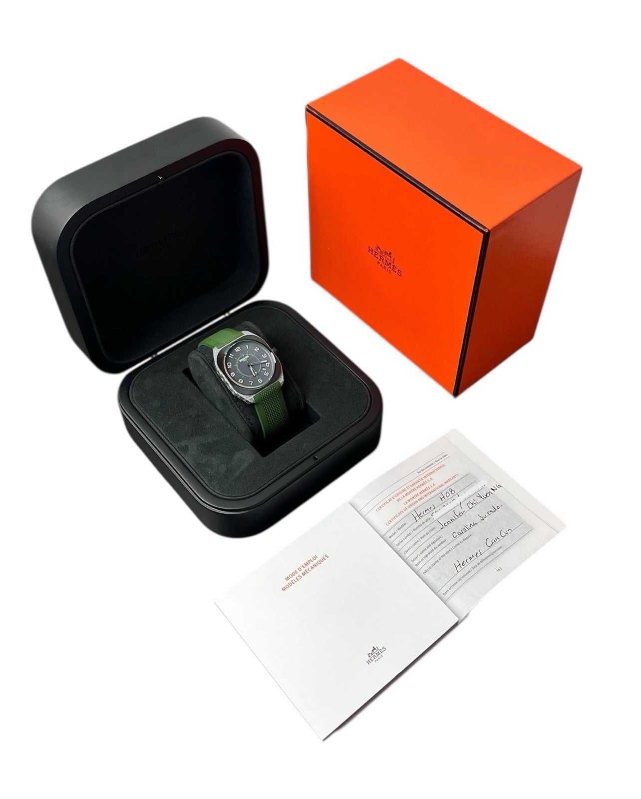 Hermes H08 Carbon & Titanium Gray Dial 42mm Automatic Movement Mens Watch