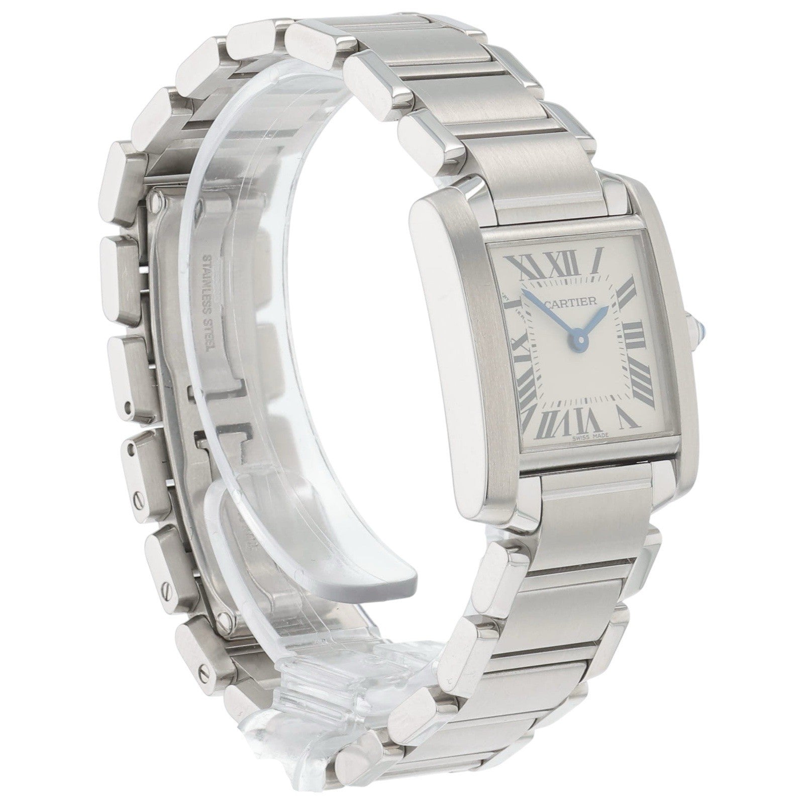 Cartier Tank Franchise Steel Silver Dial 25x20mm Quartz Women’s Watch W51008Q3