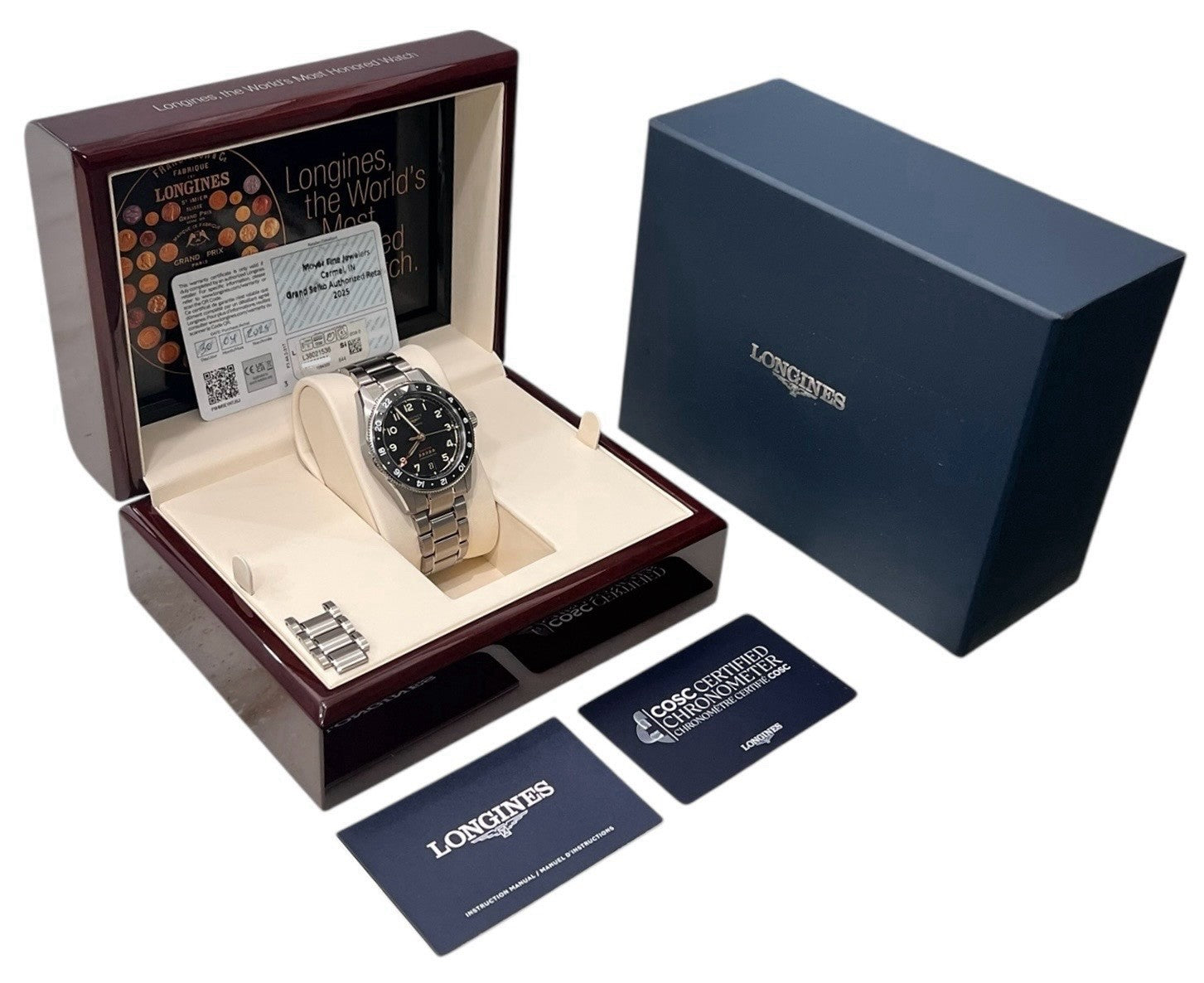 Longines Spirit Zulu Time Titanium Black Dial 39mm Automatic Mens Watch L3.802.1