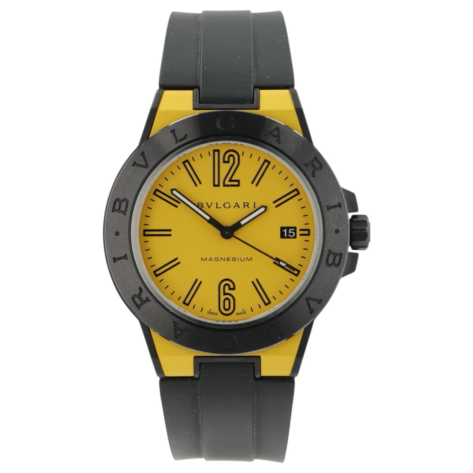 Bvlgari Diagono Magnesium Yellow Dial Steel 41mm Automatic Men’s Watch DG 41 SMC