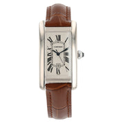 Cartier Tank Americaine 18k White Gold Silver Dial 24mm Automatic Watch W2603656