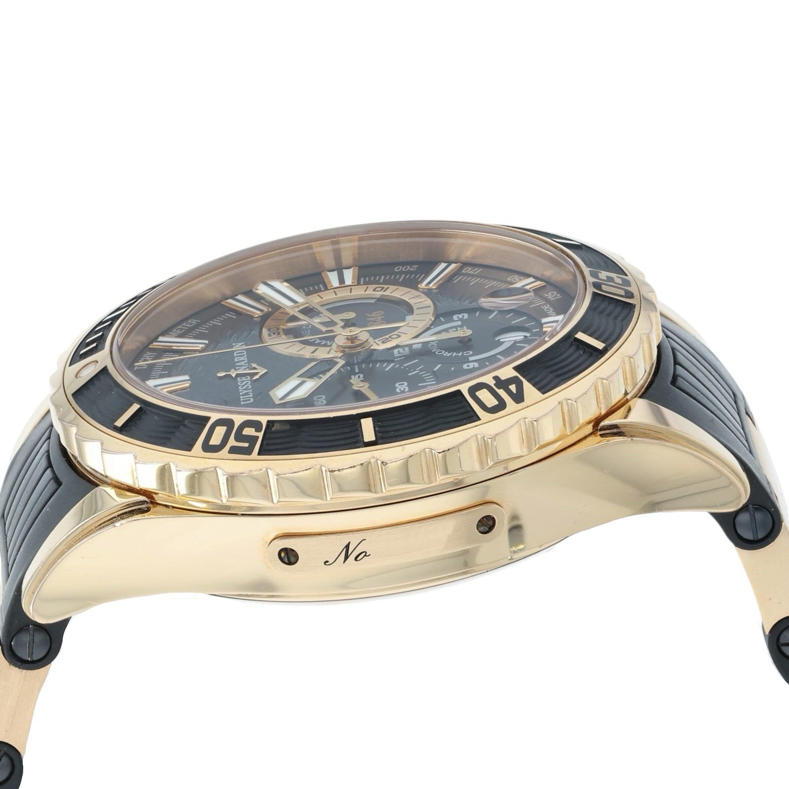 Ulysse Nardin Marine Diver Black Dial 18k Rose Gold 43mm Automatic Mens 1502-151