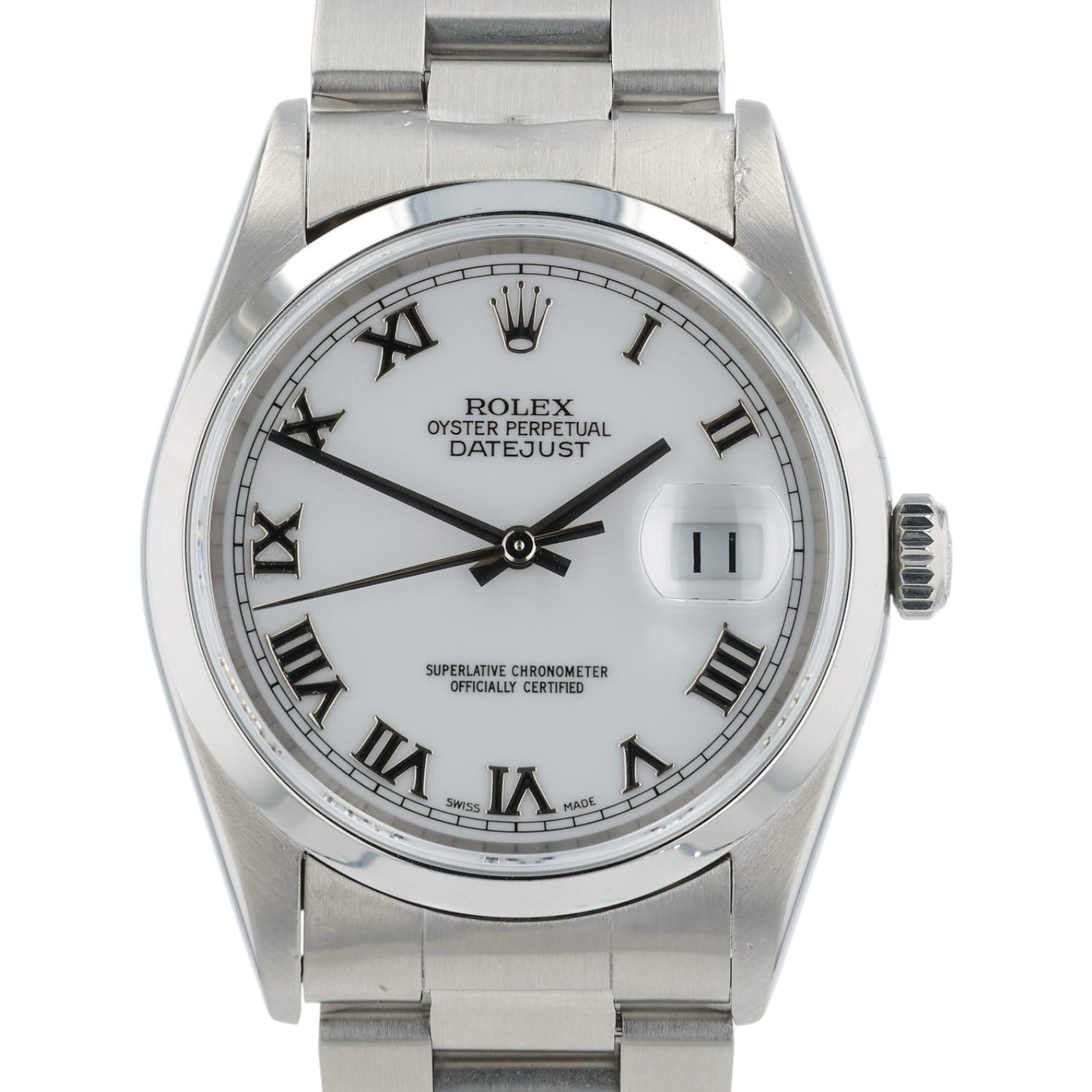 Rolex Datejust White Dial Stainless Steel 36mm Automatic Movement Men’s 16200