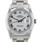 Rolex Datejust White Dial Stainless Steel 36mm Automatic Movement Men’s 16200