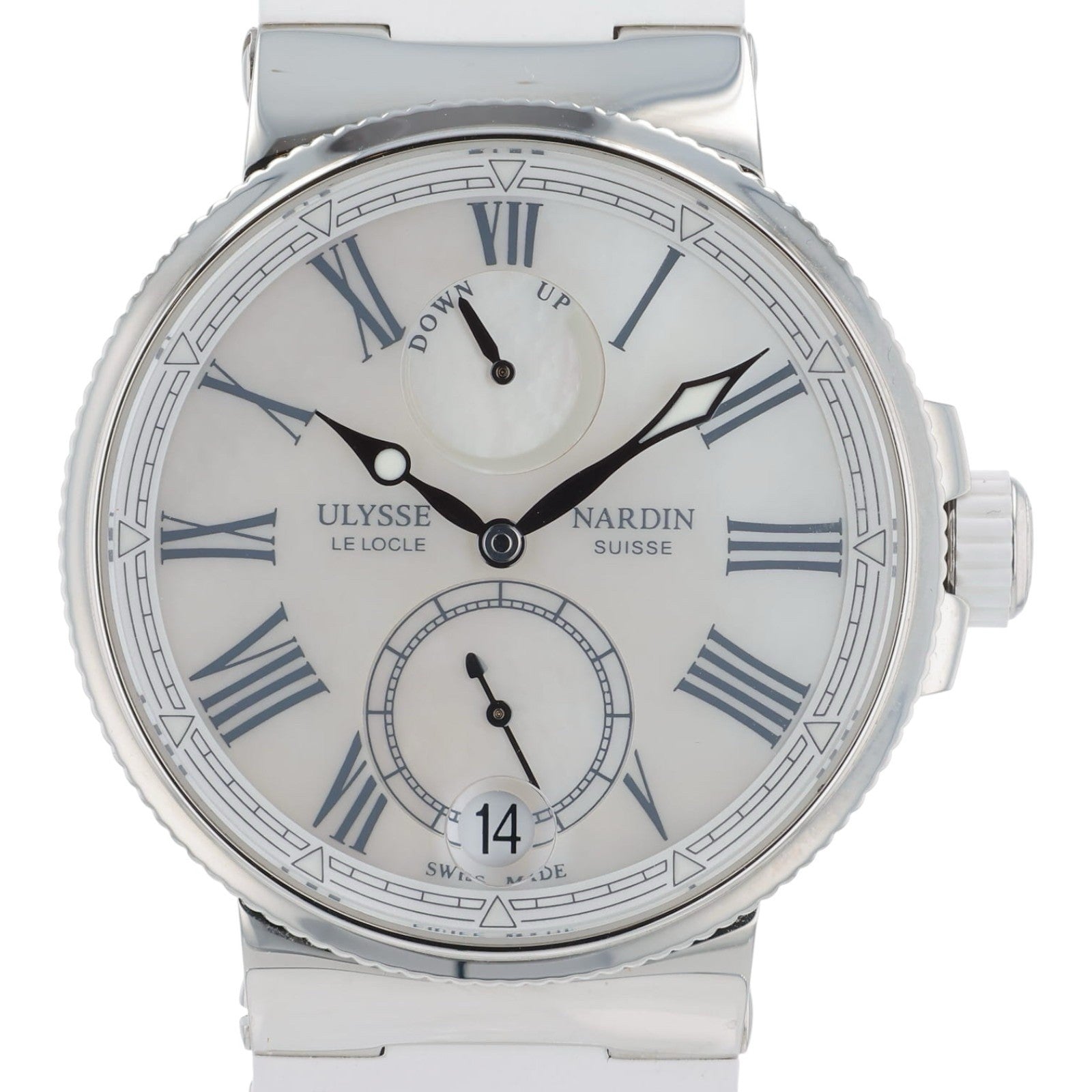 Ulysse Nardin Marine Steel Mother Of Pearl Dial 39mm Automatic Mens 1183-160